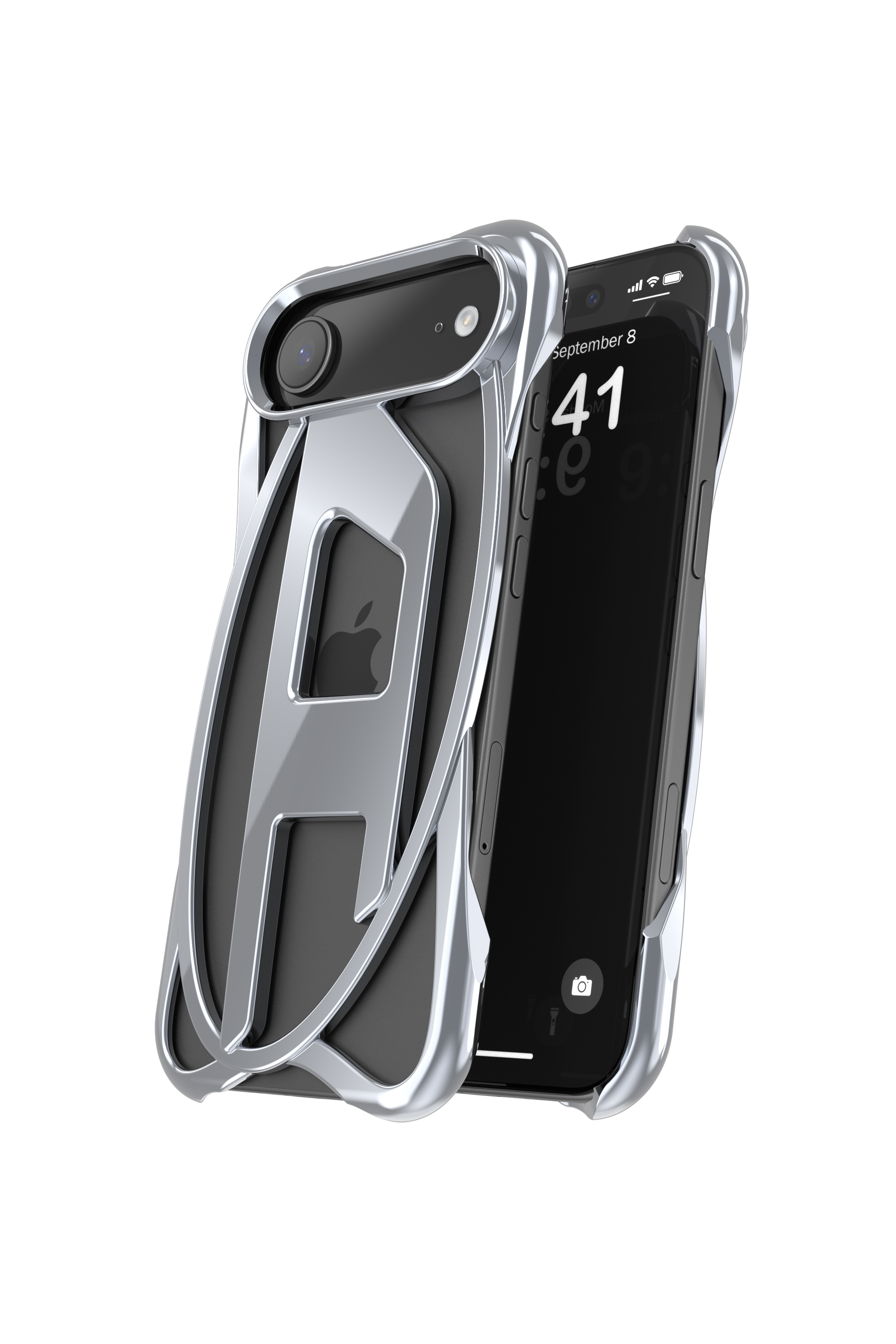 Diesel - 60444 D FRAME CASE, Unisex's Caged D glossy case for iPhone 17 Air in Dark grey - 3