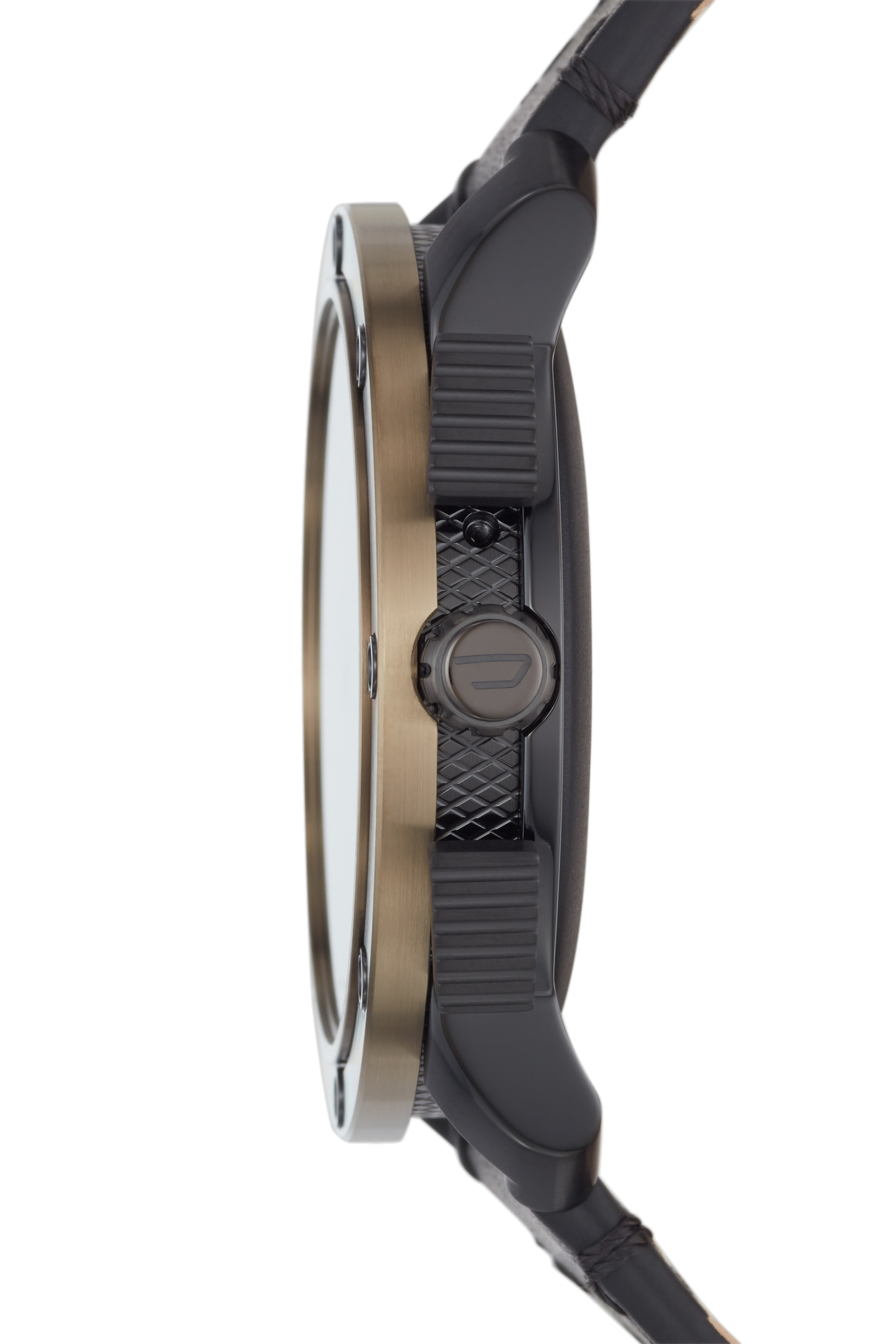 Diesel - DT2016, Man's Axial Smartwatch - Bronze Stainless Steel and Black Leather in Black/Bronze - 3