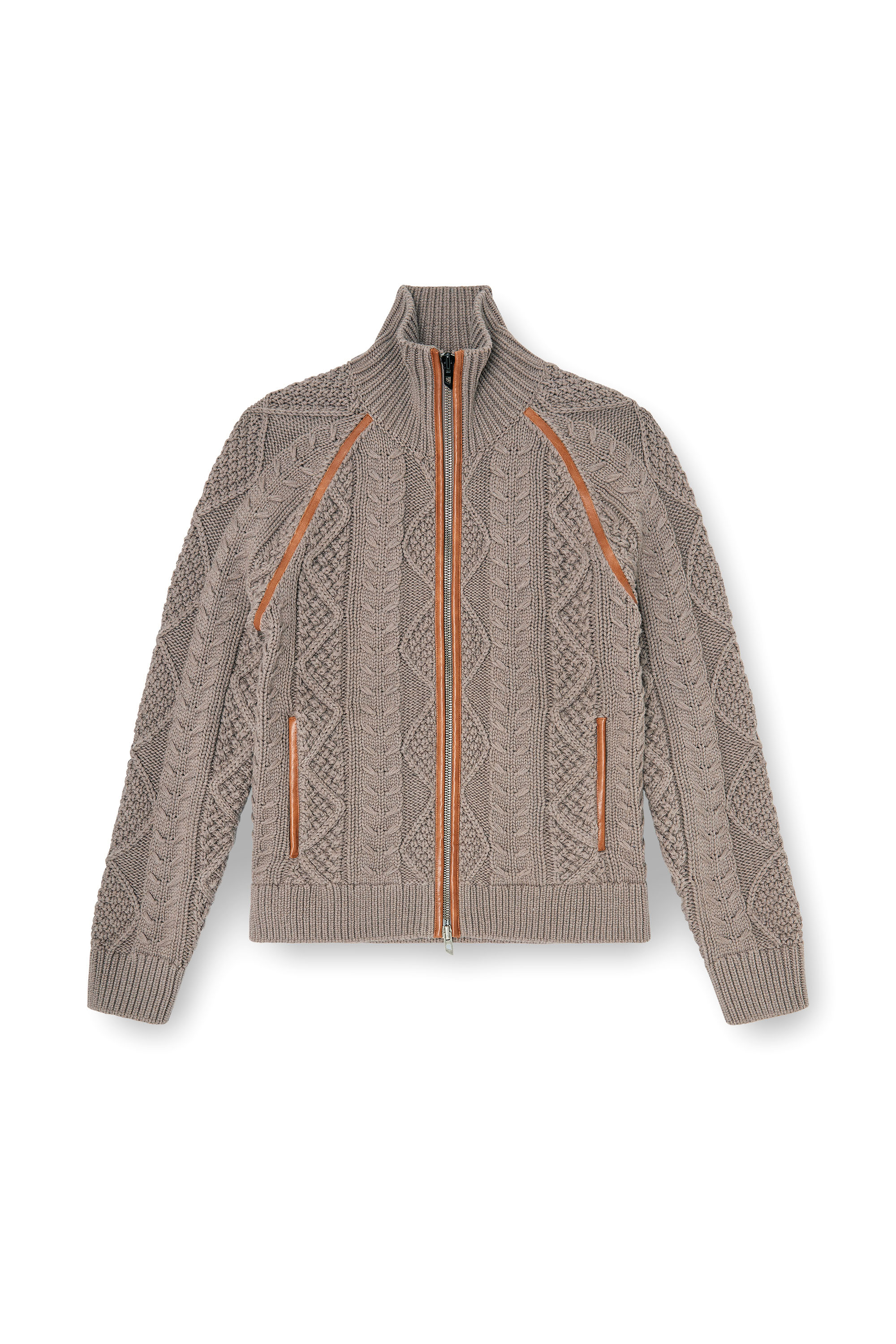 Diesel - K-INOKI, Man's Zip cardigan in cable knit in null - 2