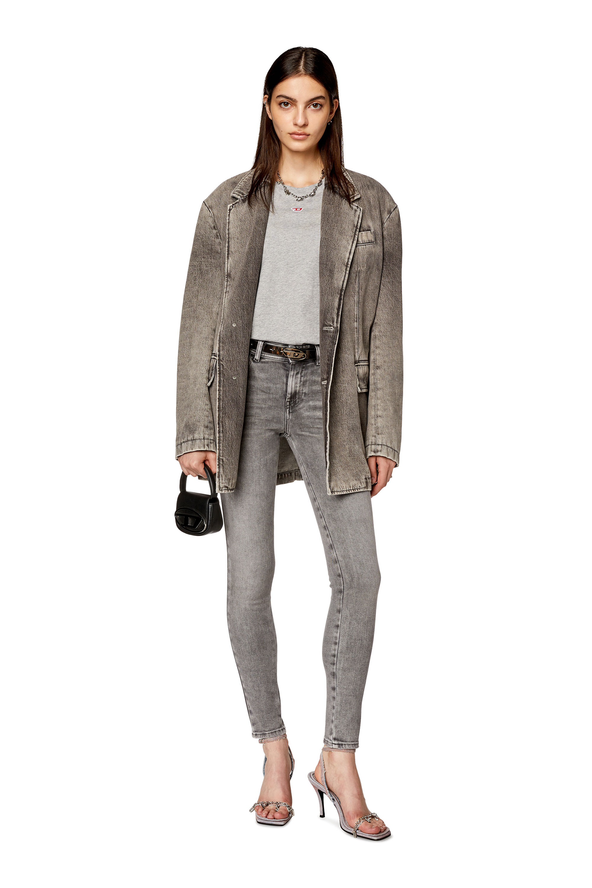 Diesel - Super skinny Jeans 2017 Slandy 068GL, Grey - Image 1