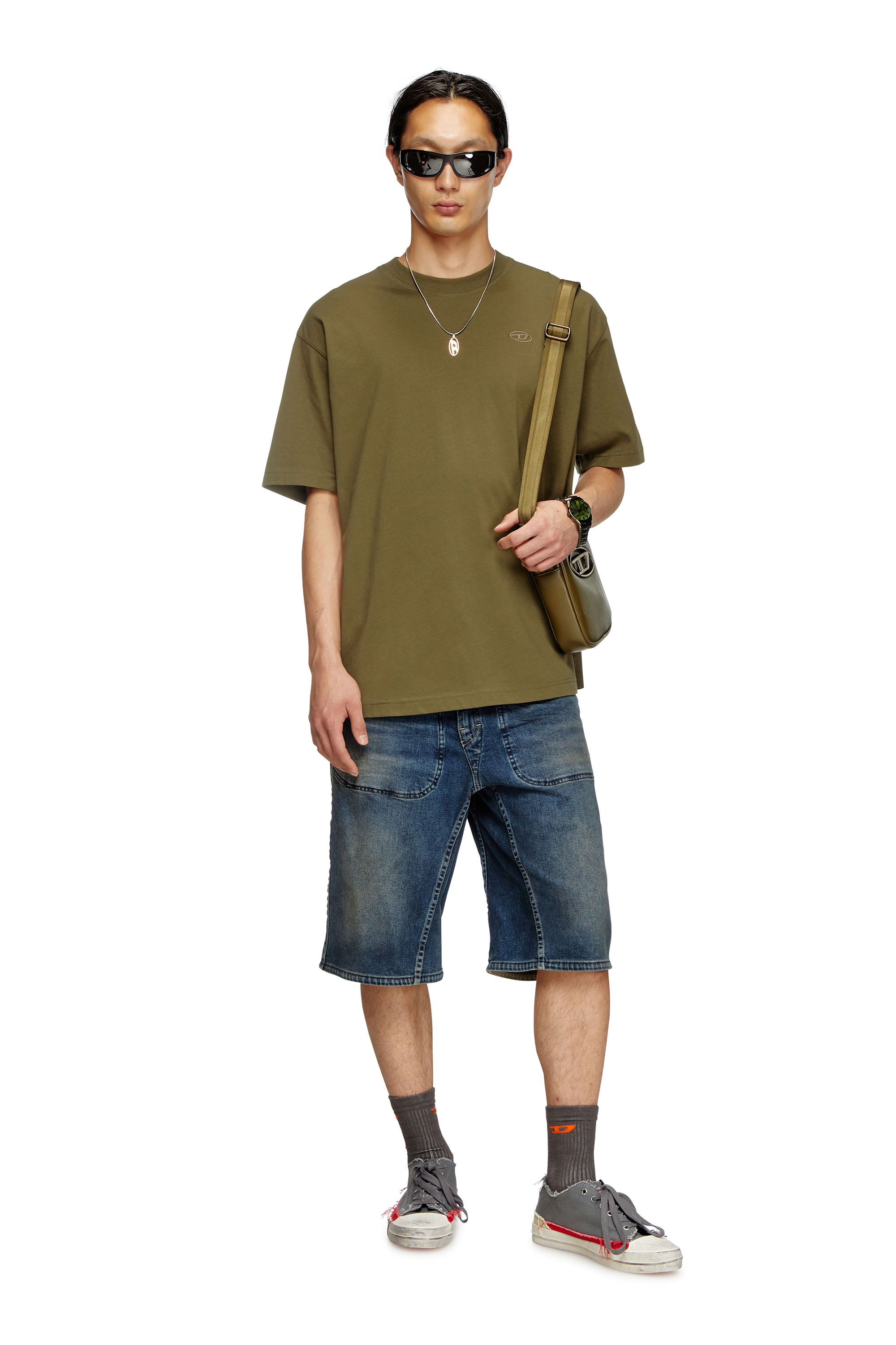 Diesel - HOLI-D CROSSBODY, Man's Holi-D-Crossbody bag in PU and neoprene in Military Green - 2