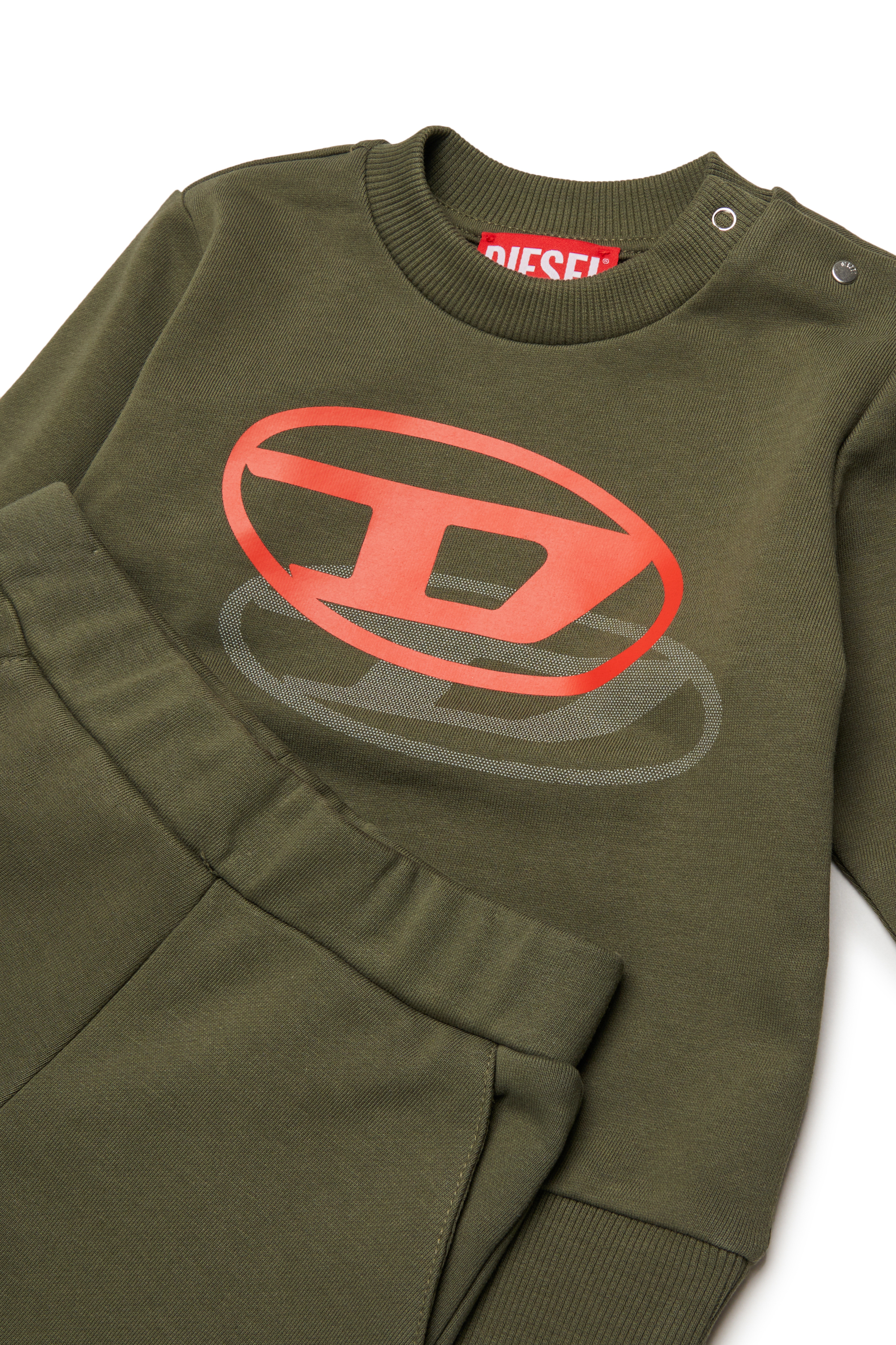 Diesel - SVALESHORTB-SET, Man's Sweat set with shadow logo print in Military Green - 3