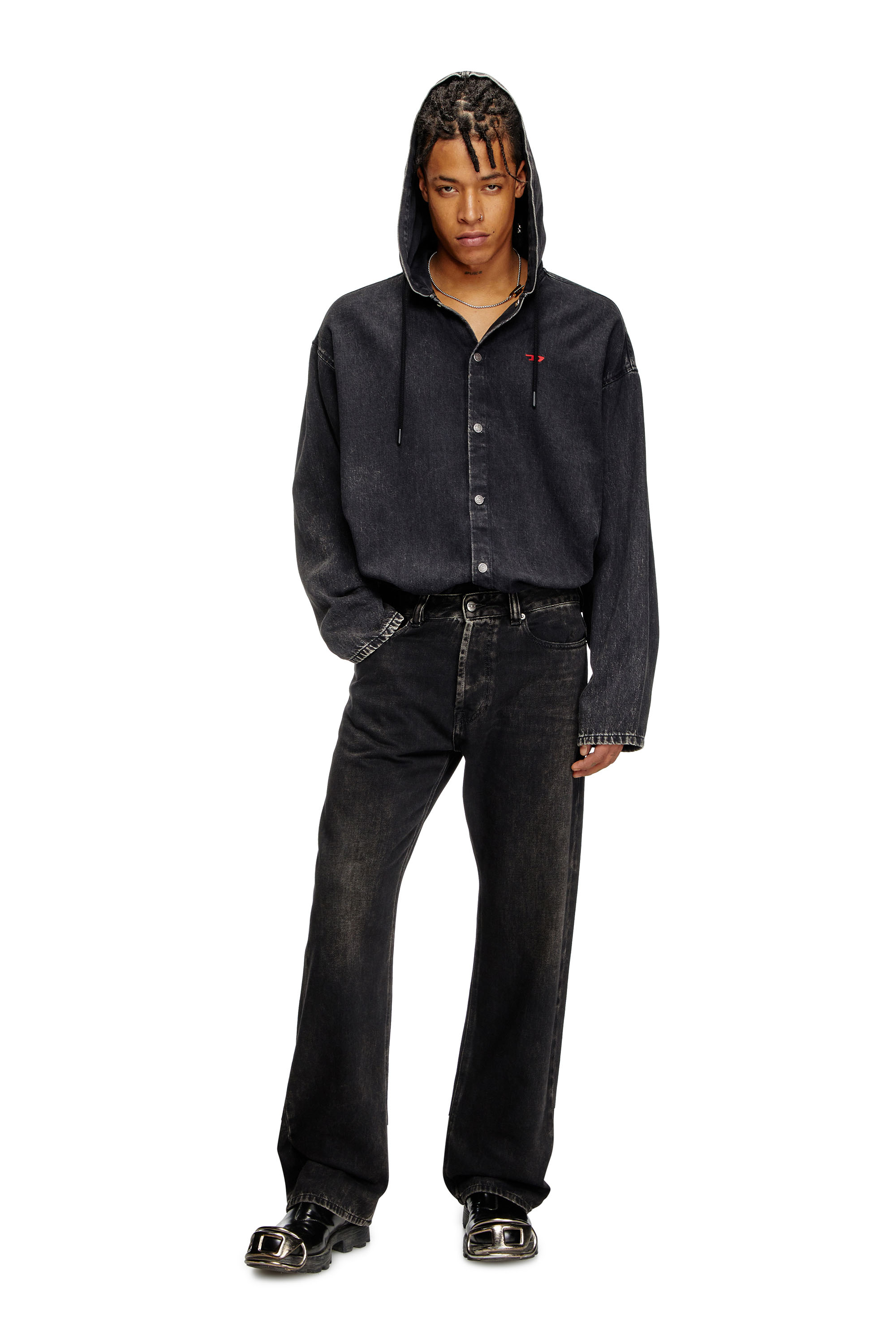 Diesel - Man's Relaxed Jeans 1980 D-Eeper 09J96, Black/Dark grey - 1