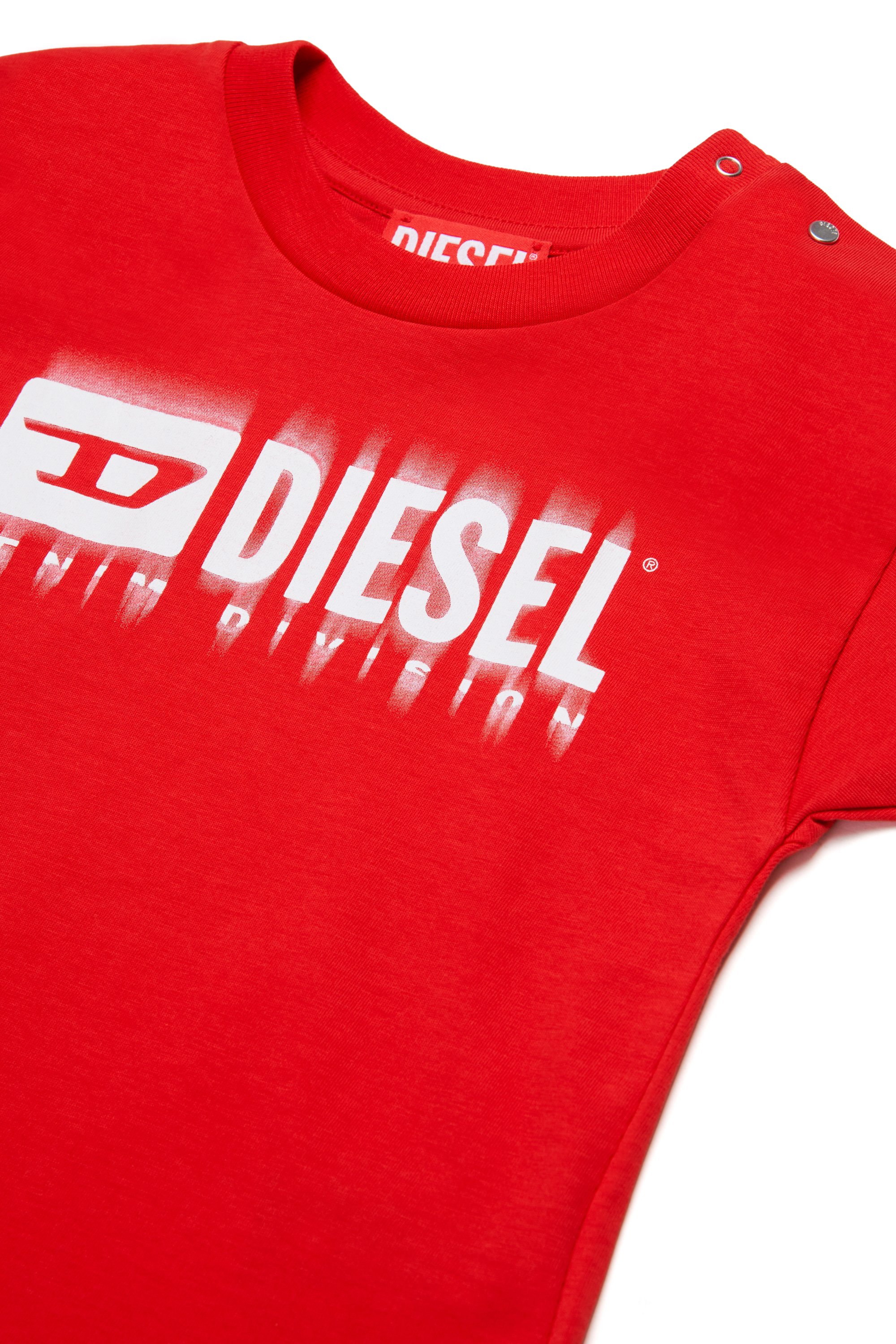 Diesel - TDIEGORL6MAB, Unisex's T-shirt with smudged logo in Red - 3