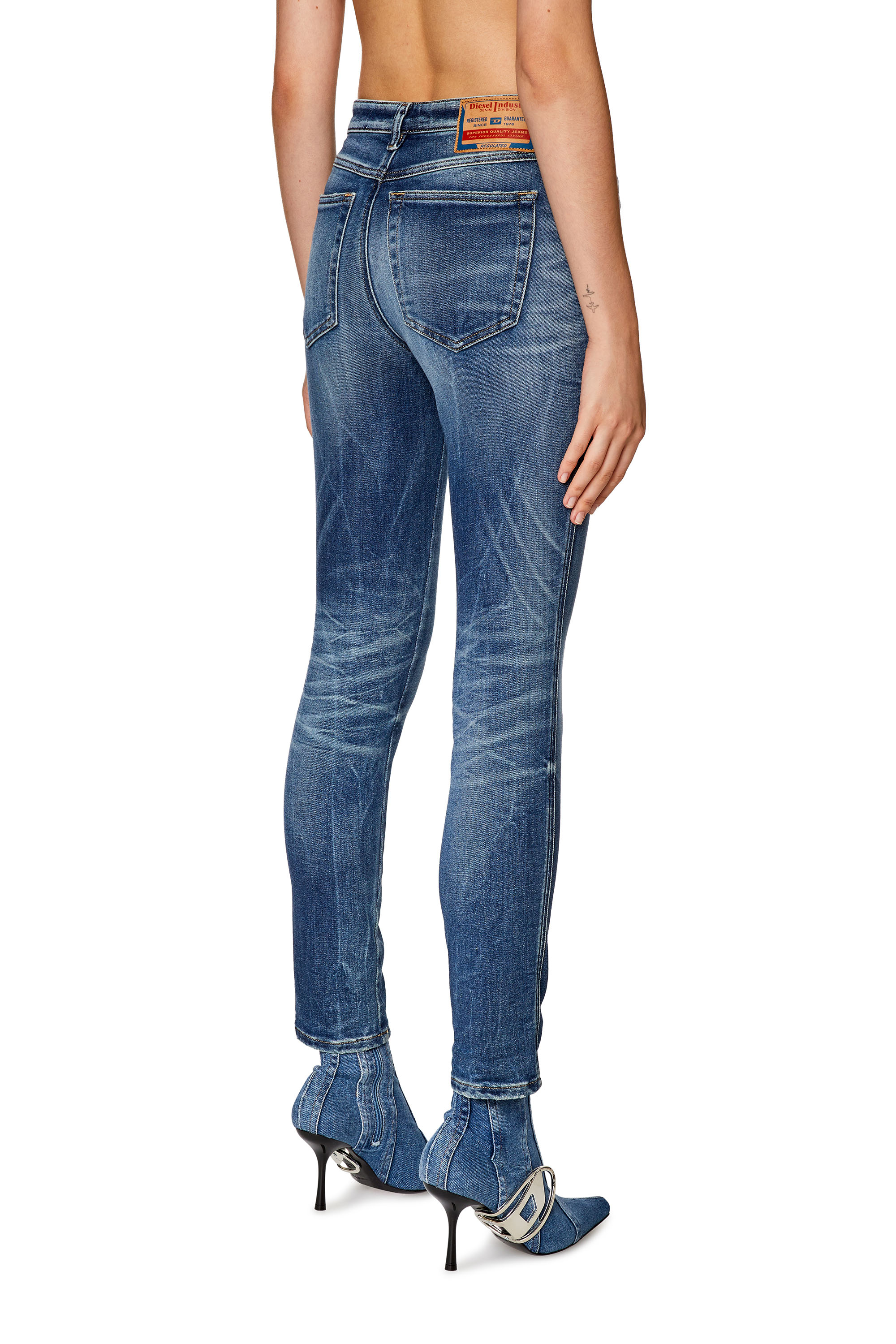 Diesel - Skinny Jeans 2015 Babhila 09G30, Medium blue - Image 3