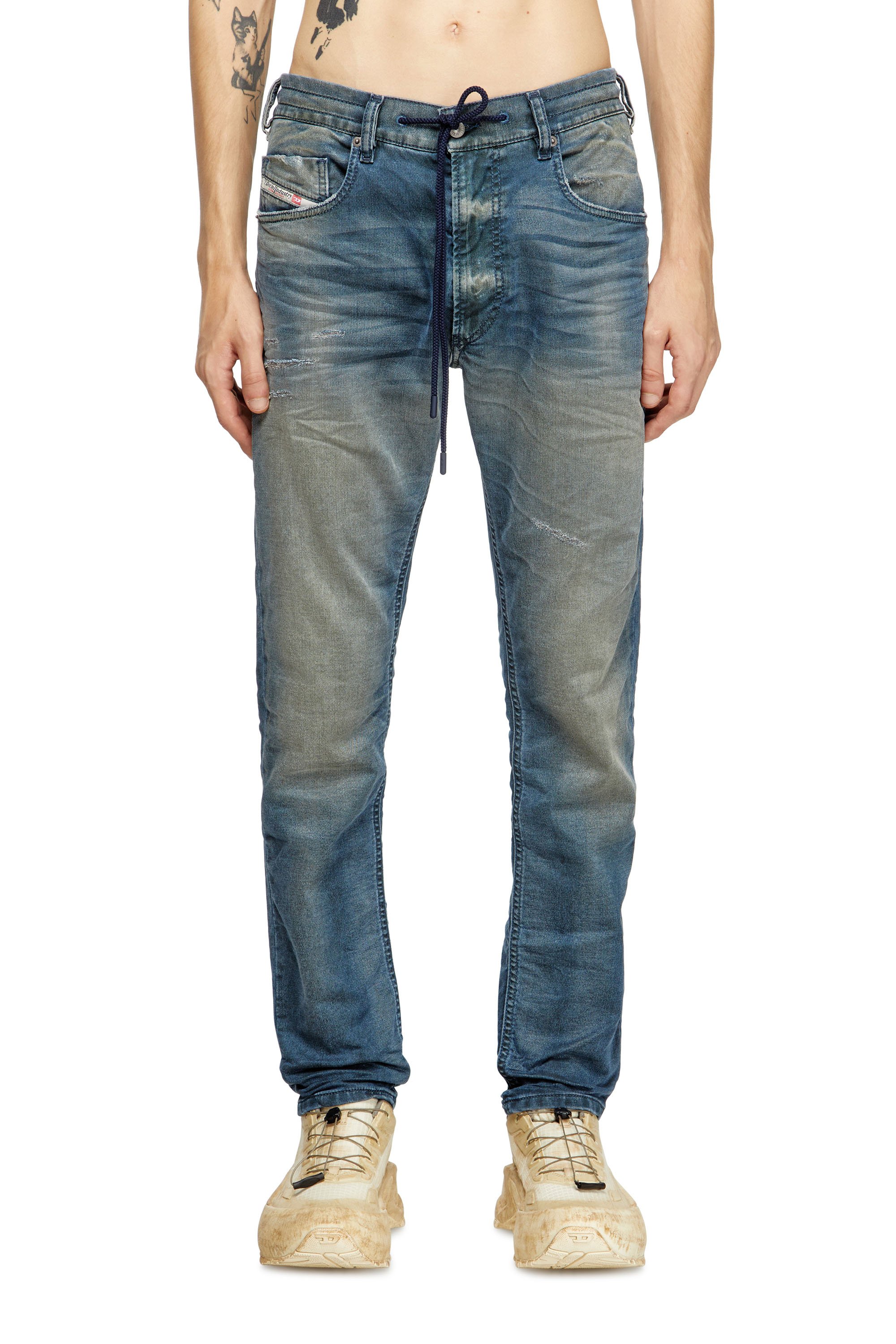 Diesel - Man's Regular 2032 D-Krooley Joggjeans® 068SC, Dark Blue - 1