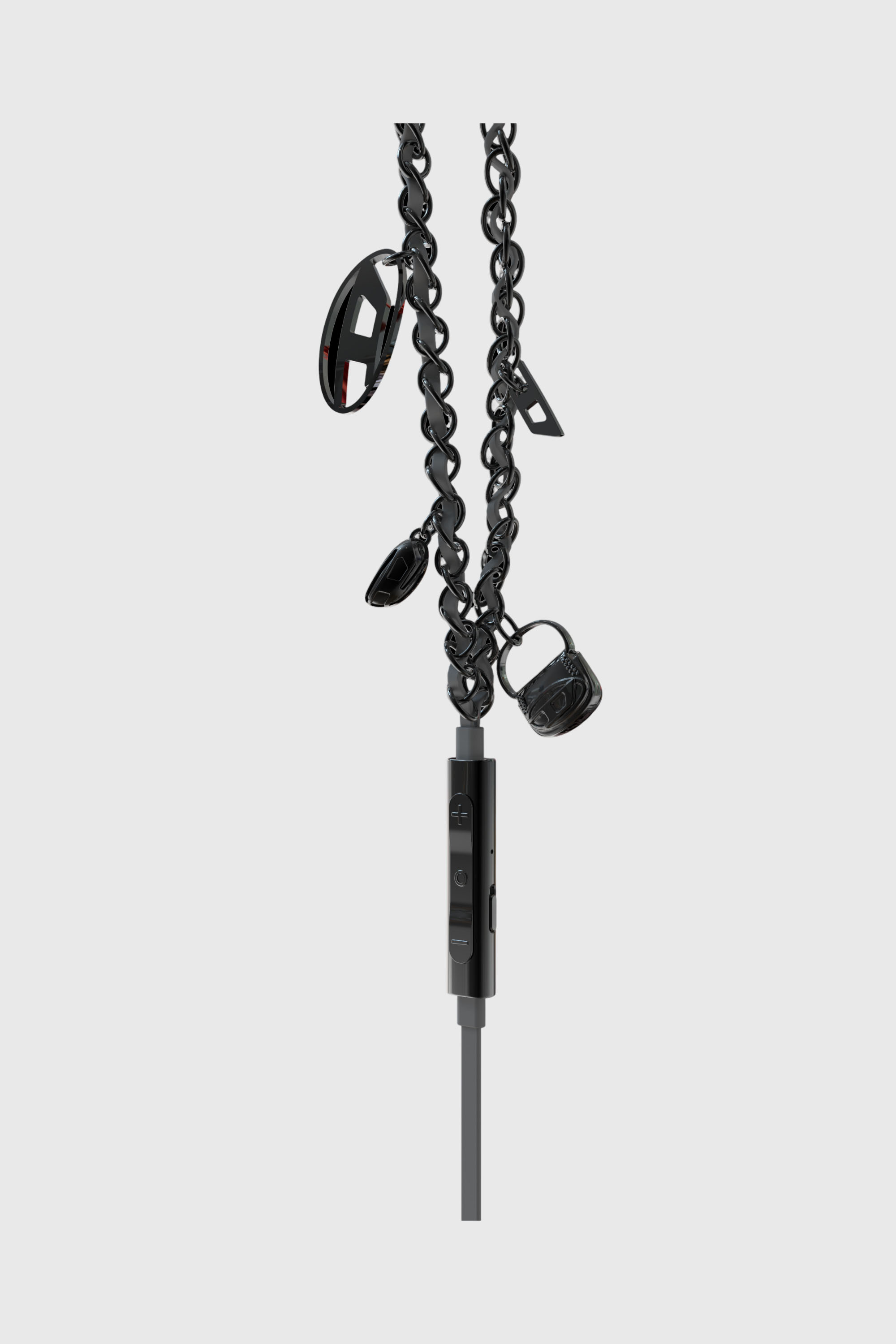 Diesel - 60686 WIRED EARBUDS WIRED EARBUDS, Unisex's Wired Earbuds and charms black in Black - 3