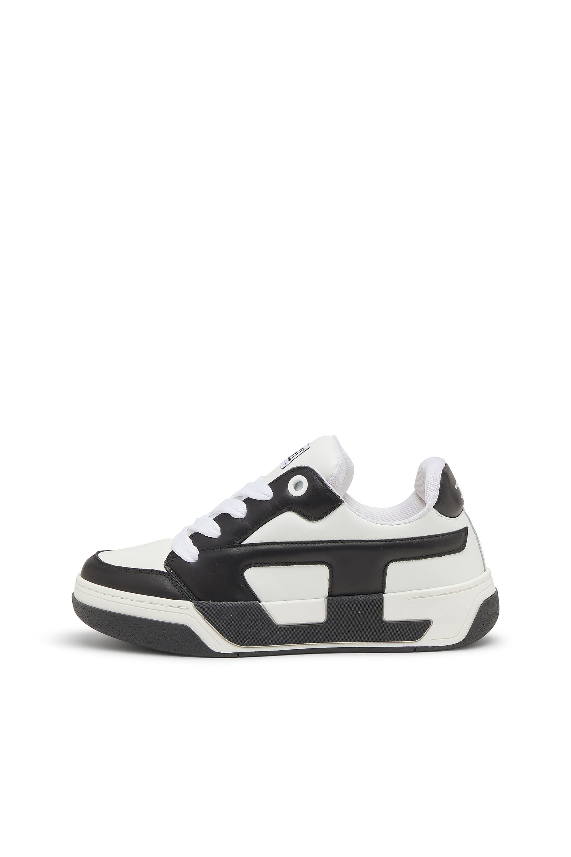 Diesel - S-D-OLLIE LOW, Man's D-Ollie-Sneakers in colour-block leather in White/Black - 8