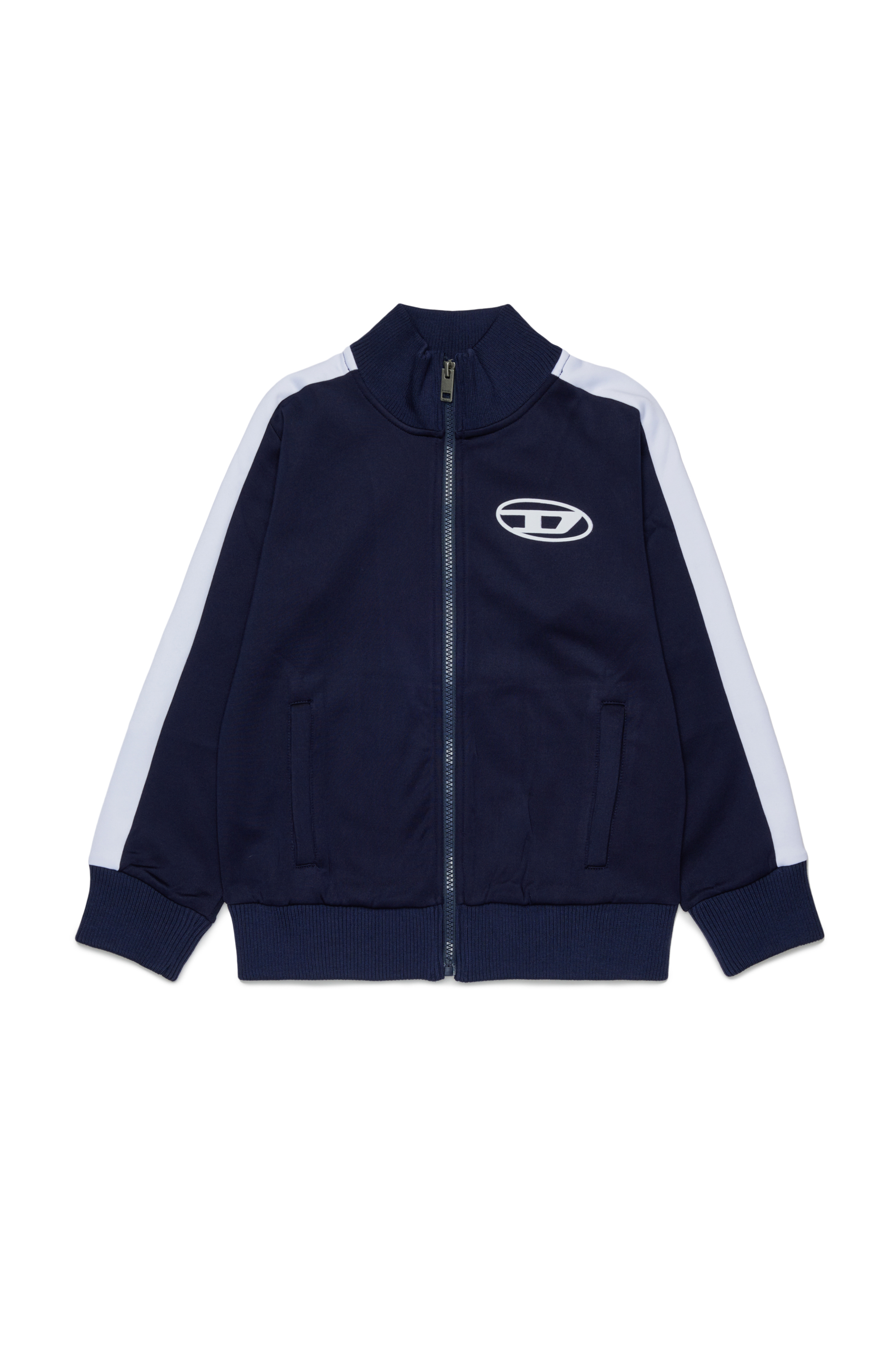 Diesel - SBOS, Man's Track jacket with Oval D logo in Dark Blue - 1