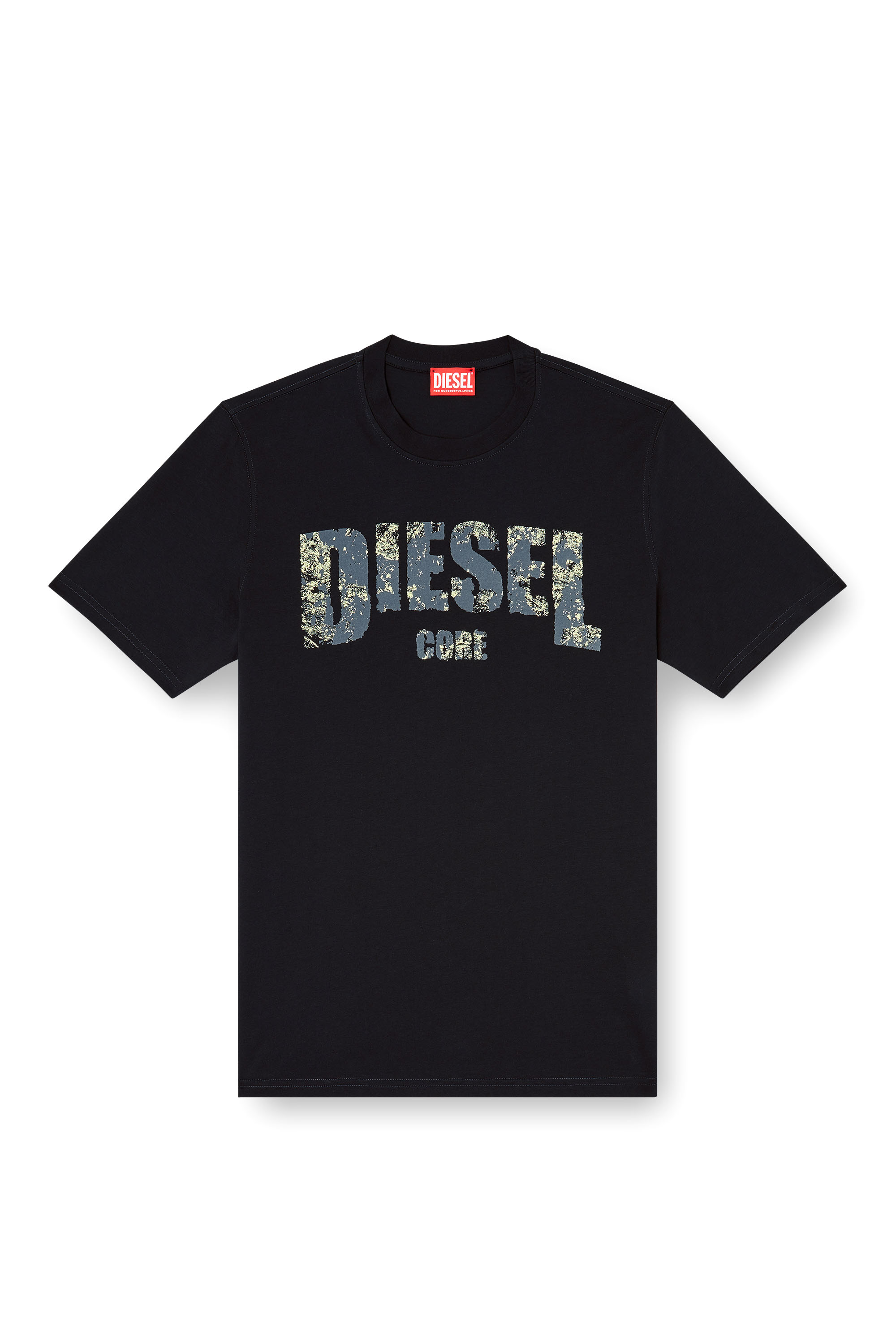 Diesel - T-ADJUST-R25, Man's T-shirt with Diesel Core print in Black - 3