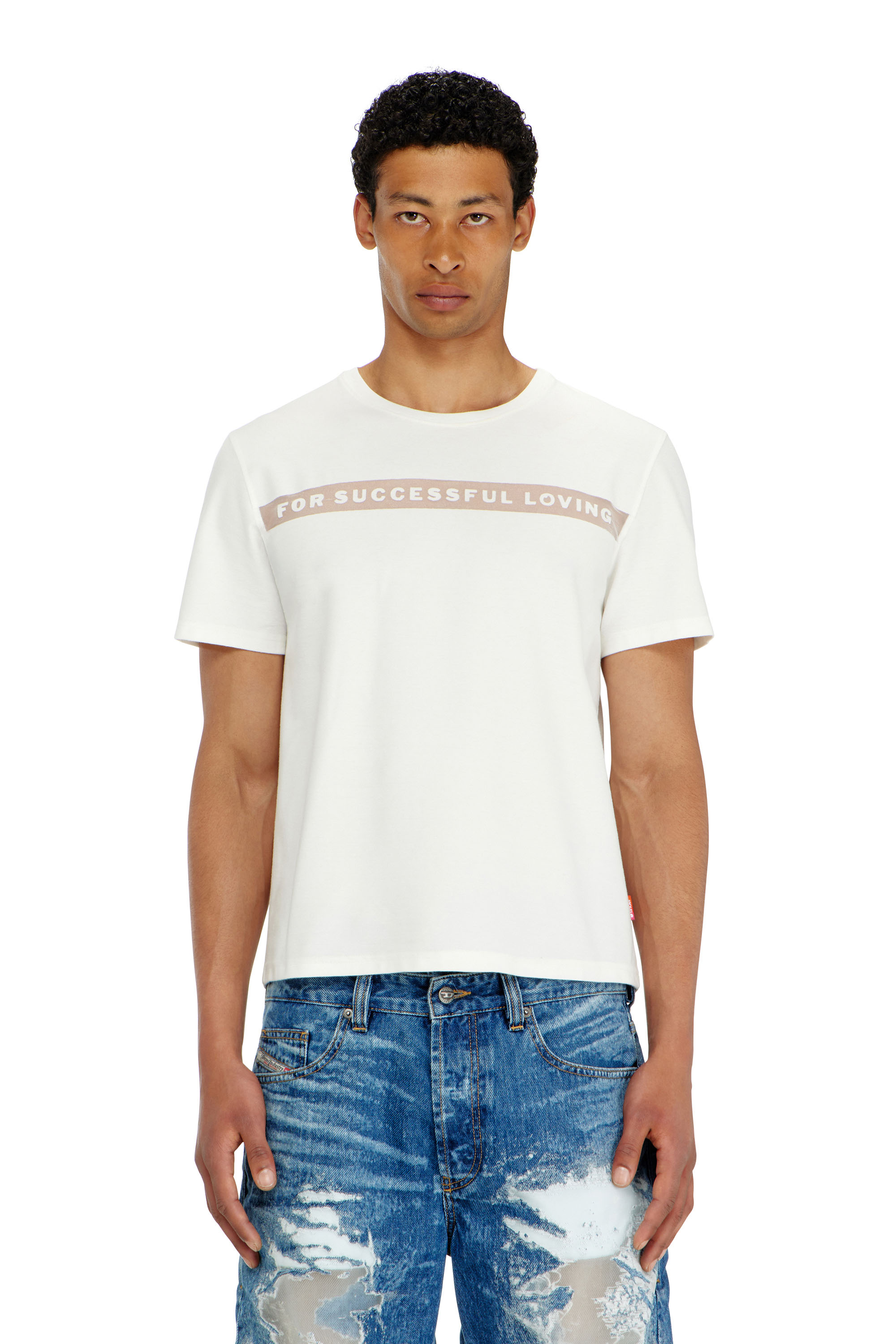 Diesel - PR-T-NOTS-CHI-R, Unisex's T-shirt with For Successful Loving logo in White - 1