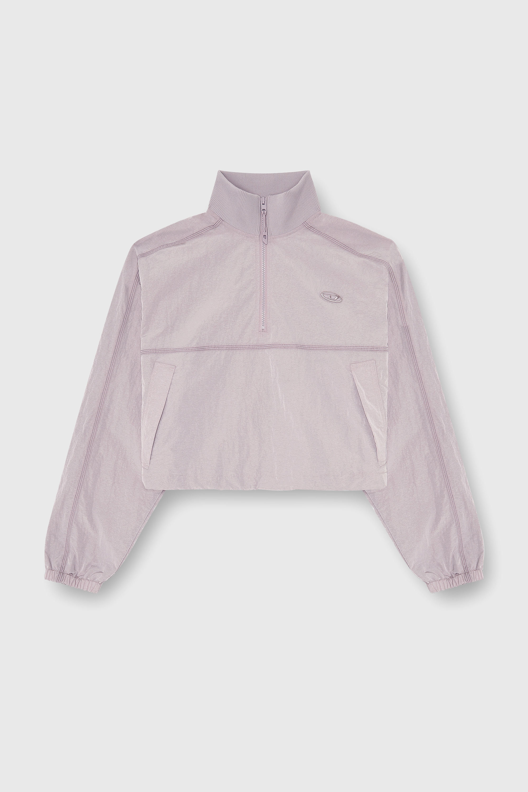 Diesel - G-ANOCK, Woman's Relaxed nylon jacket with mock neck in Lilac - 2