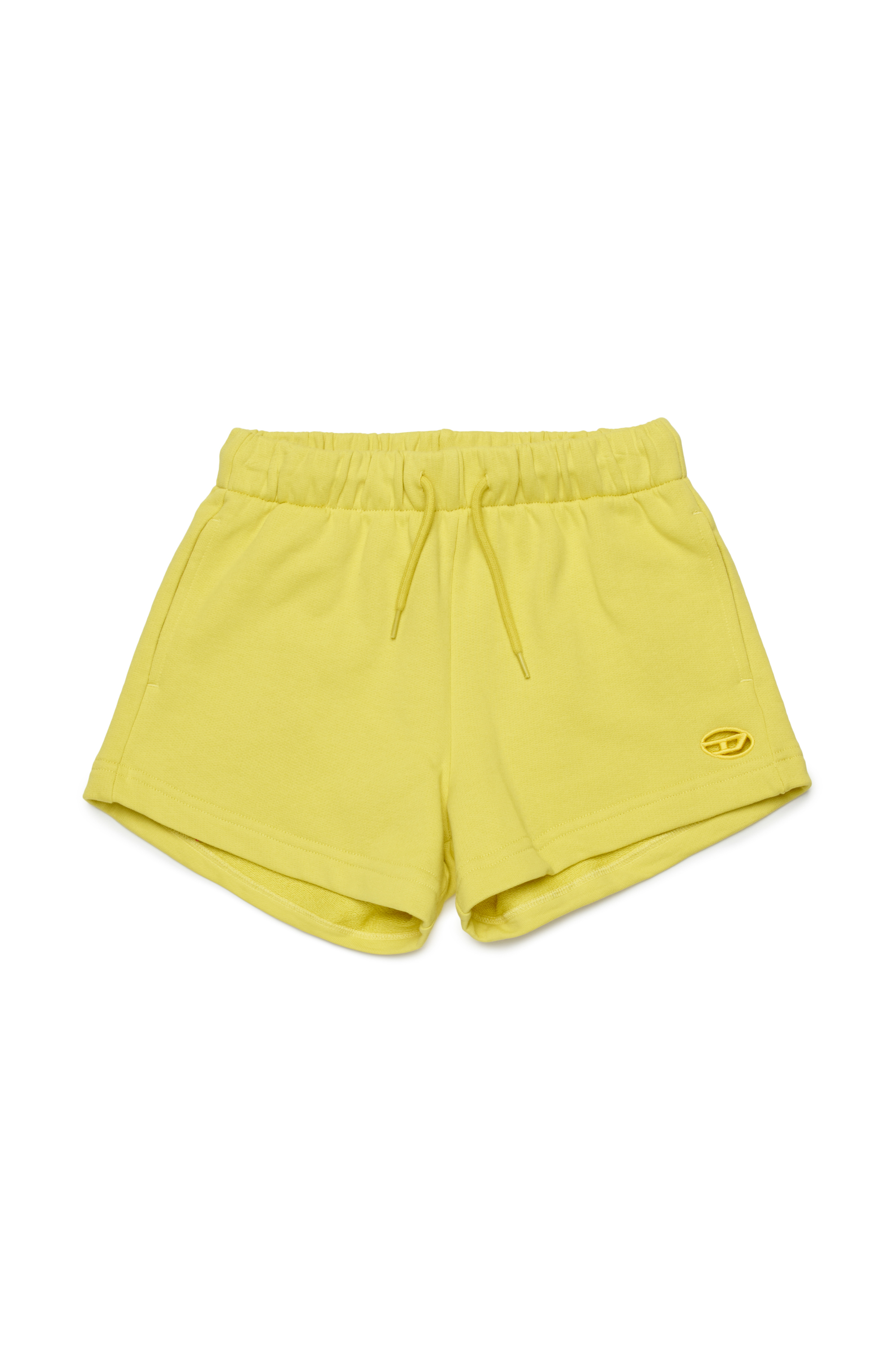 Diesel - PAGL, Woman's Sweat shorts with cut-out Oval D logo in Yellow - 1