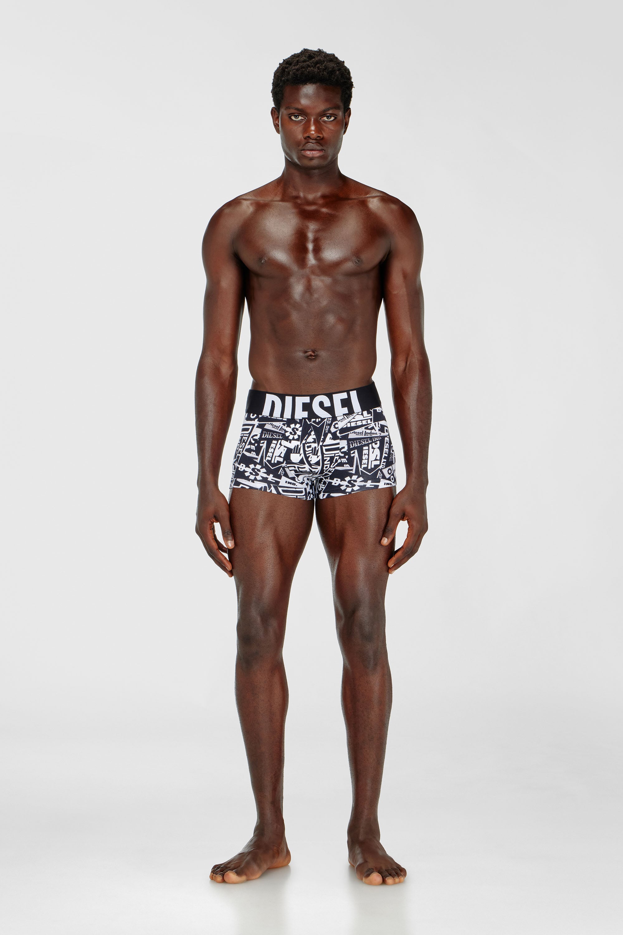 Diesel - UMBX-DAMIENTHREEPACK-5.5EL, Man's Three-pack boxer briefs with flag print in Black/White - 1