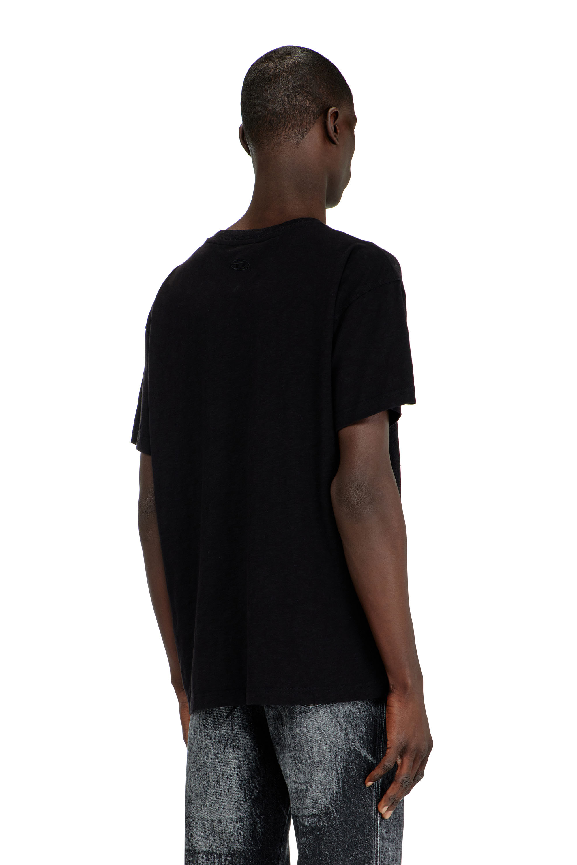 Diesel - T-NORM-AA2, Man's Cotton crew-neck T-shirt with foil print in Black - 4