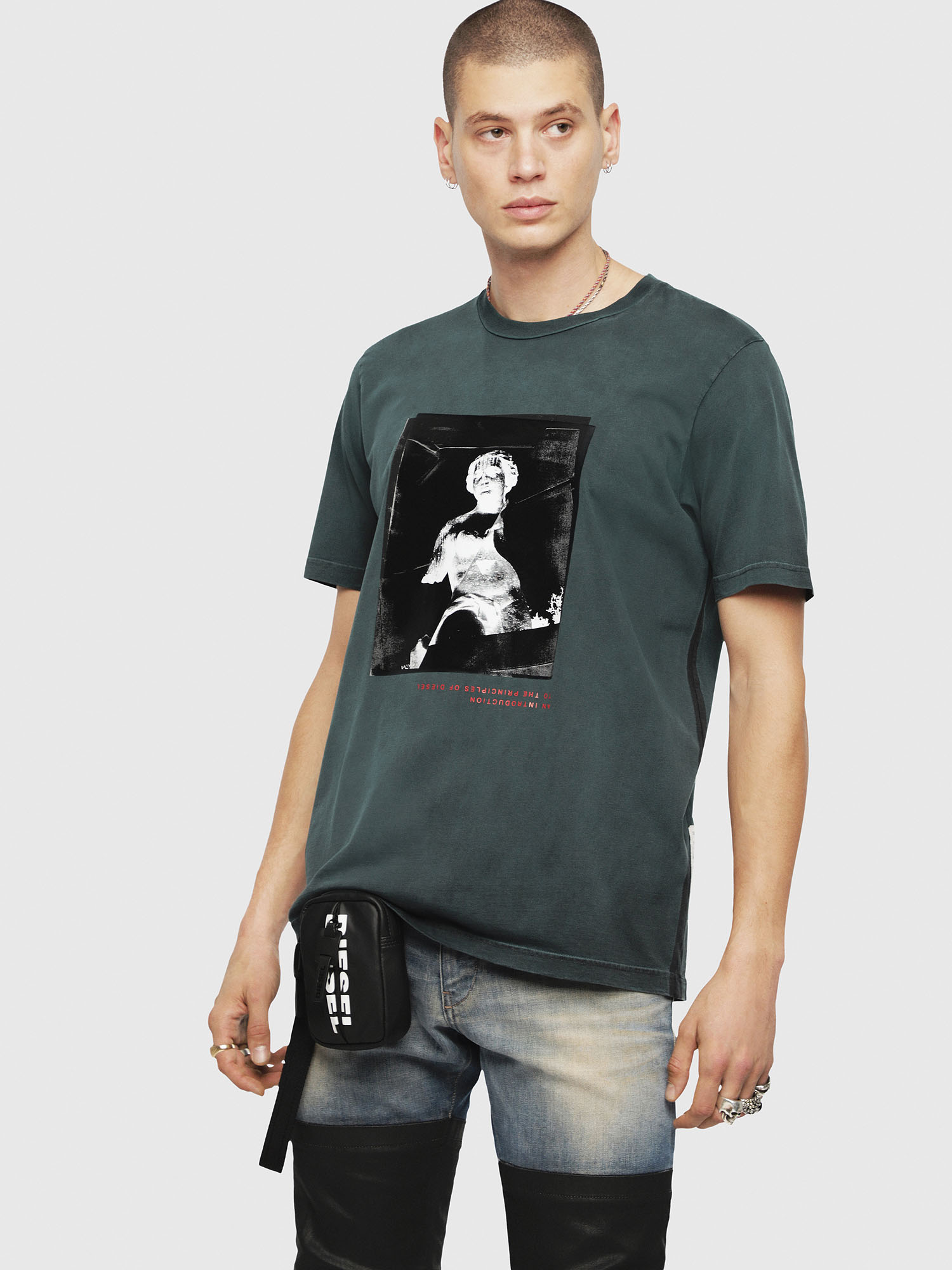 T-JUST-YS Men: Regular fit T-Shirt with statue print | Diesel