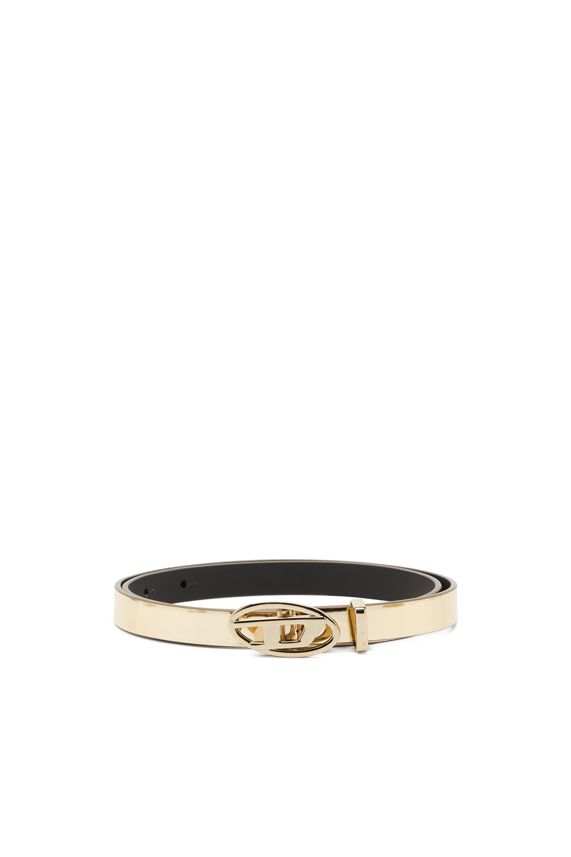 Diesel - B-1DR 15, Woman's Slim belt in laminated leather in Gold - 1