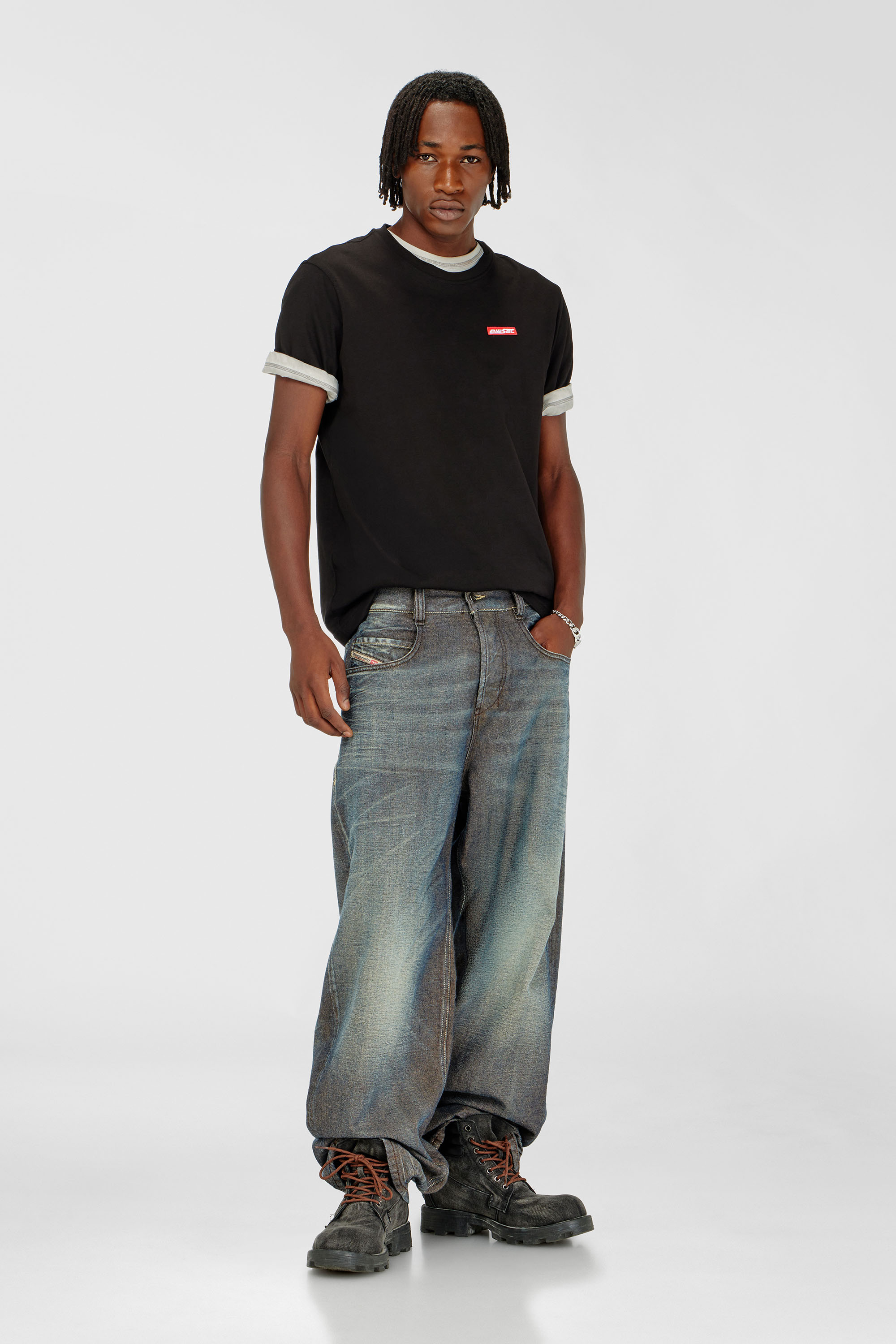Cotton T-shirt with logo patch