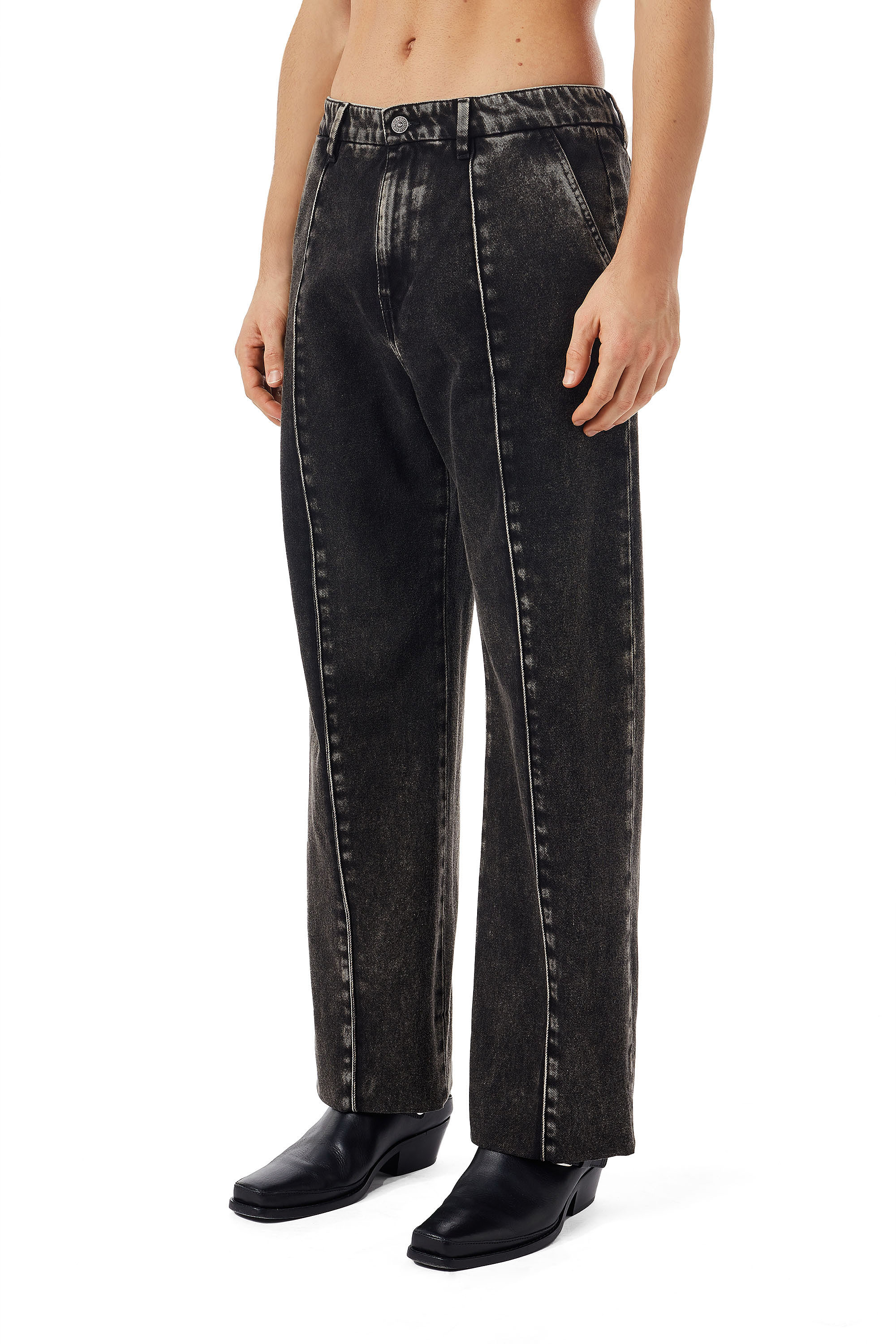 Diesel - D-Chino-Work 09B87 Straight Jeans, Black/Dark grey - Image 4