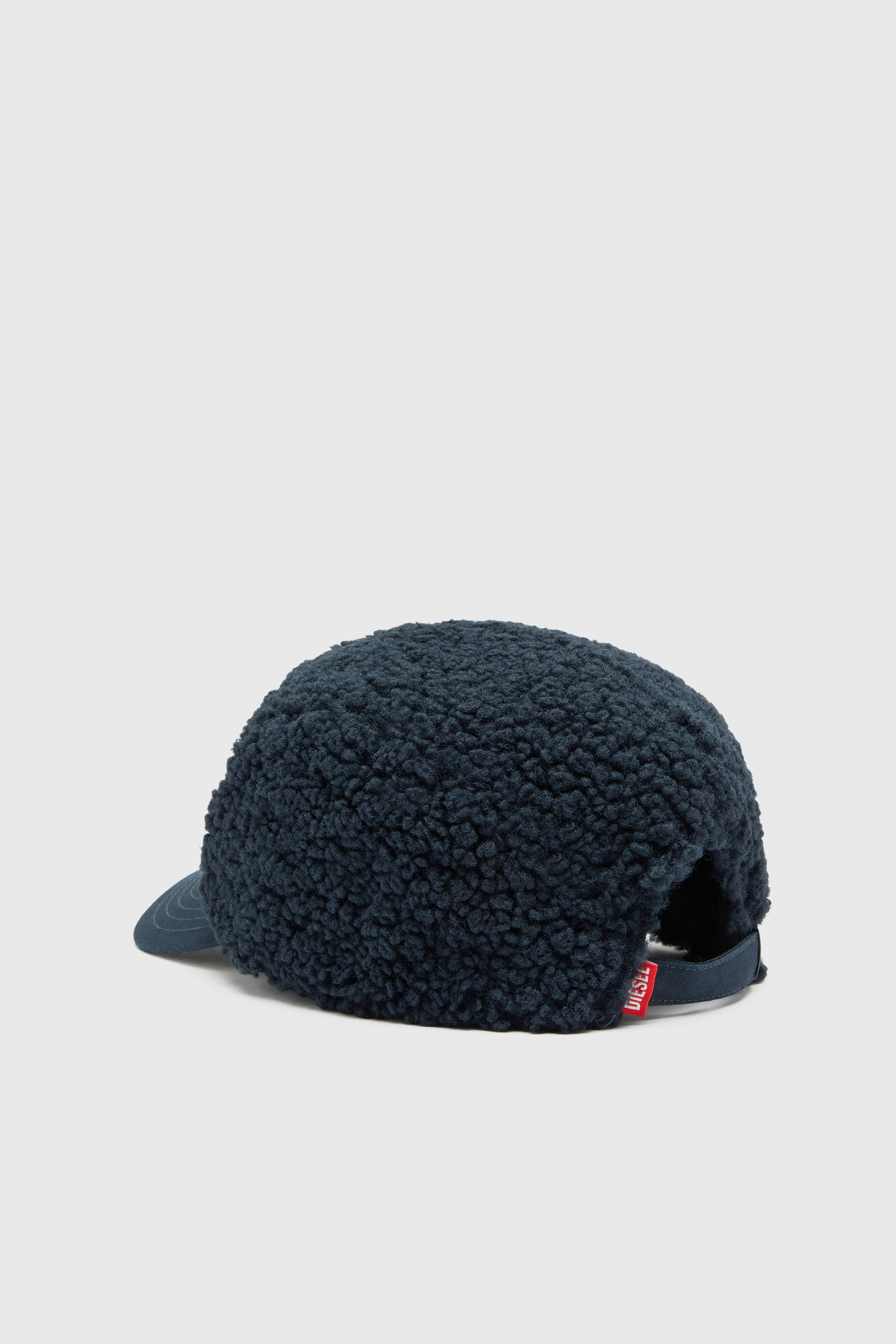 Diesel - C-TED, Man's Sherpa baseball cap with Oval D embroidery in Dark Blue - 2