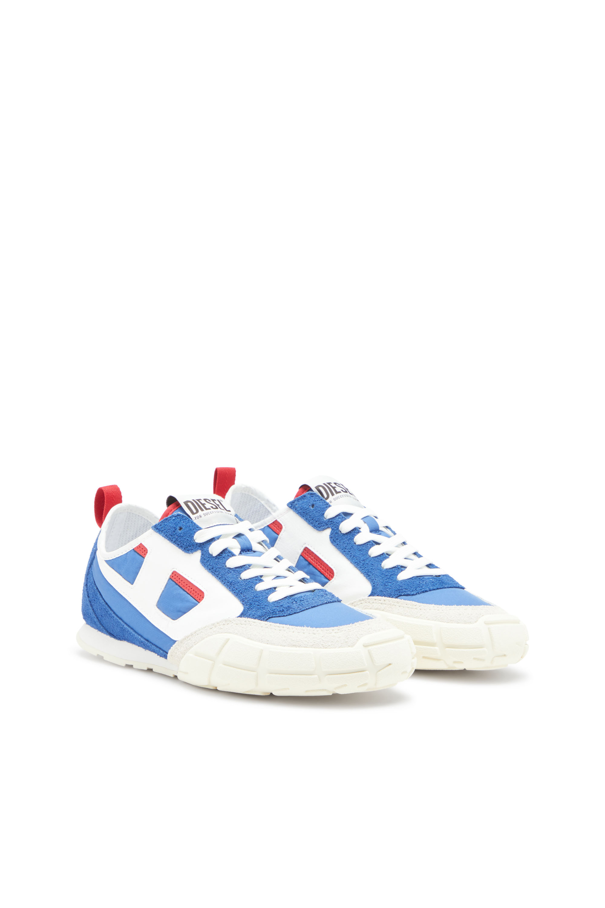 Diesel - S-PAGODHA LOW, Man's S-Pagodha-Sneakers in leather, suede and ripstop in Blue - 2