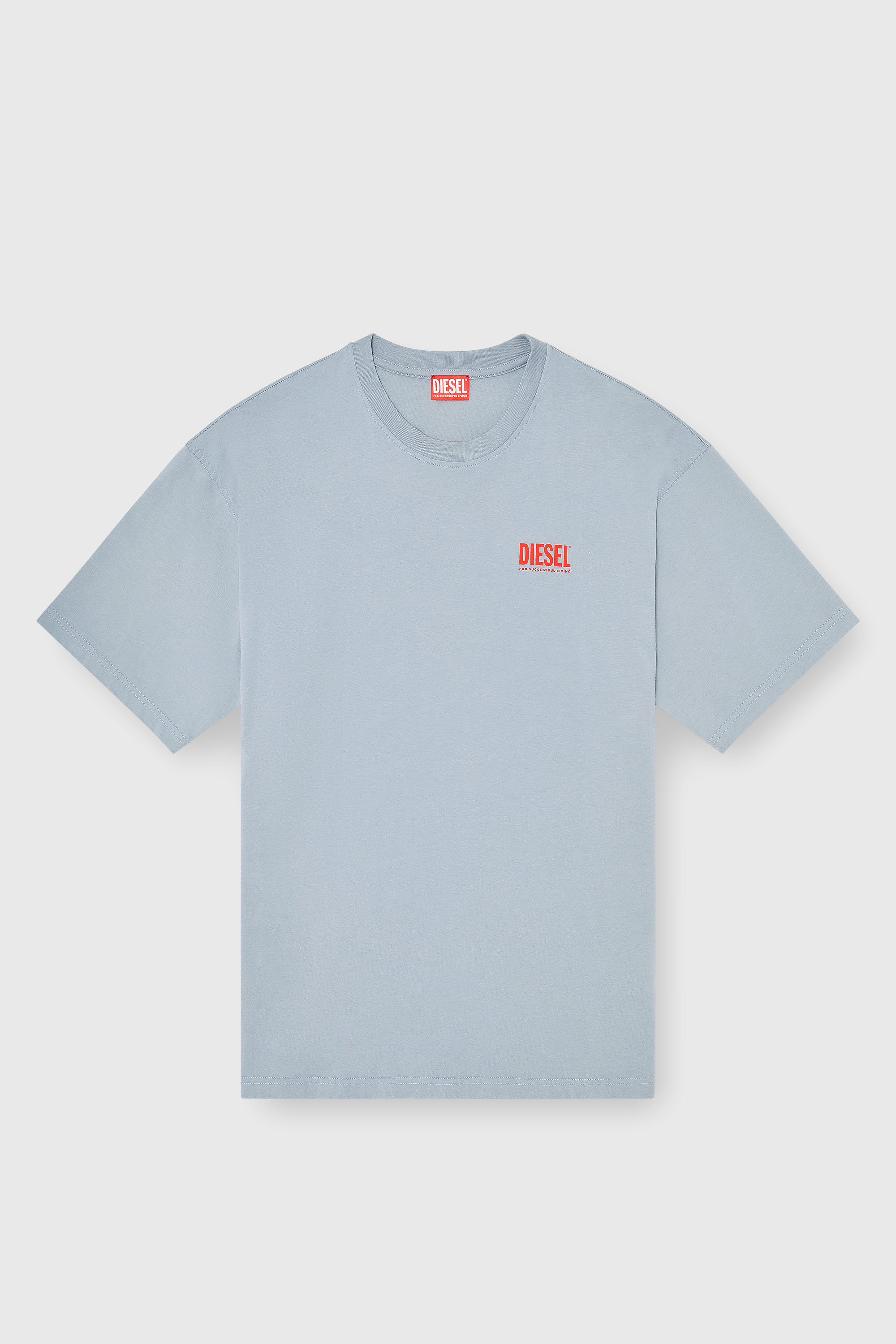 Diesel - T-BOXT-BISK, Man's Cotton T-shirt with Diesel Biscotto print in Light Grey - 2