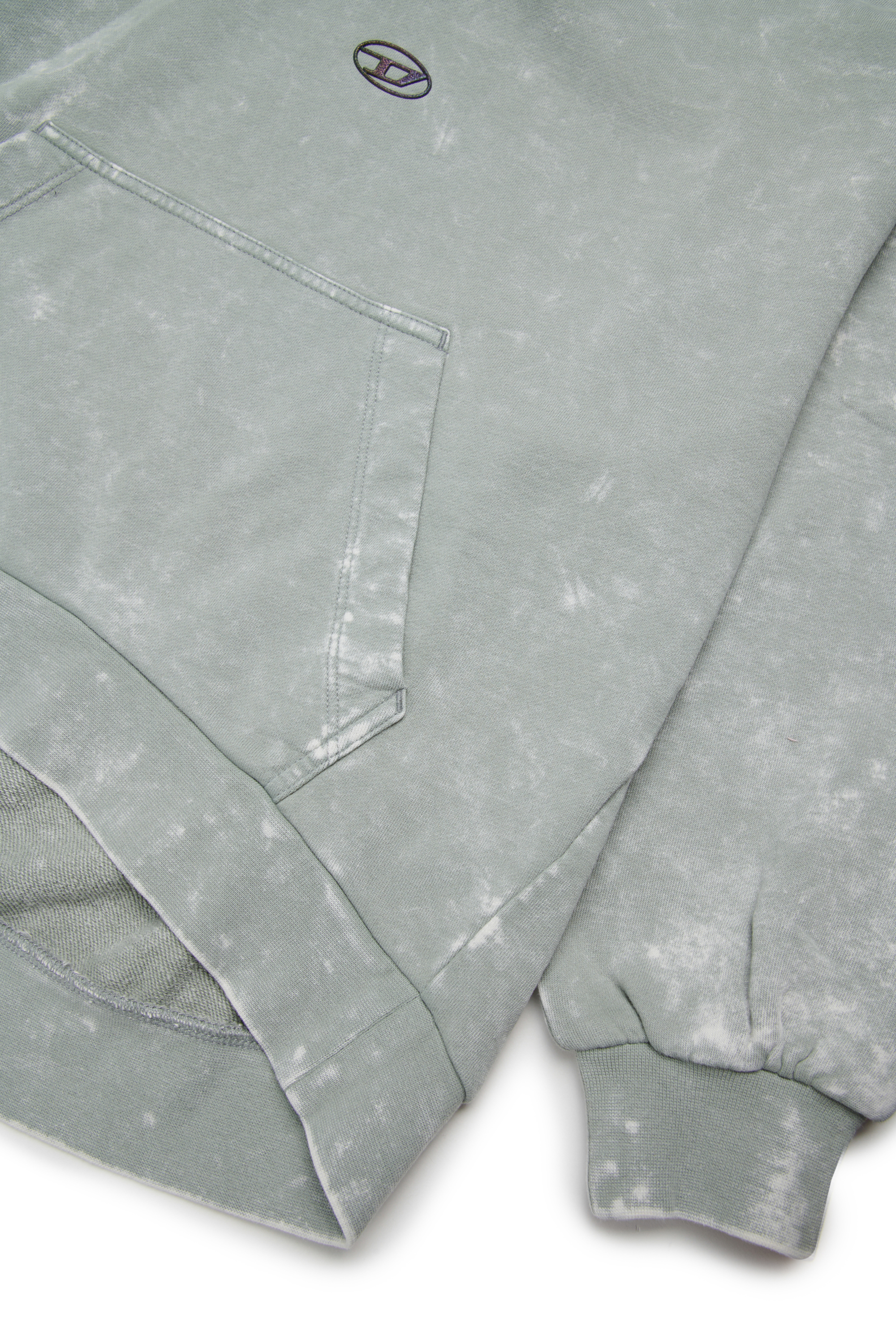 Diesel - SALIA, Woman's Hoodie in cotton with washed effect in Silver - 4