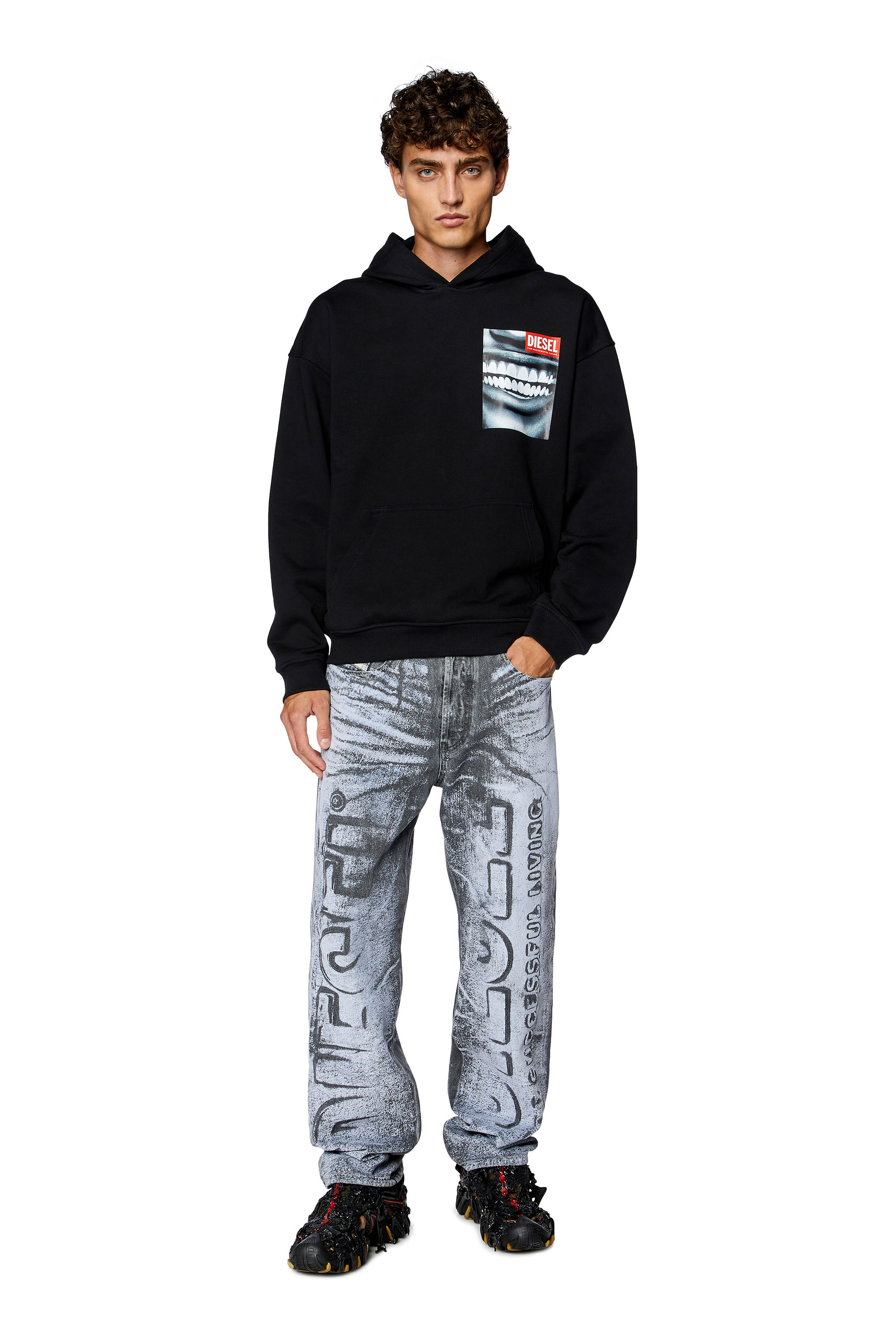 Diesel - S-NABEL-HOOD-FACE, Black - Image 2