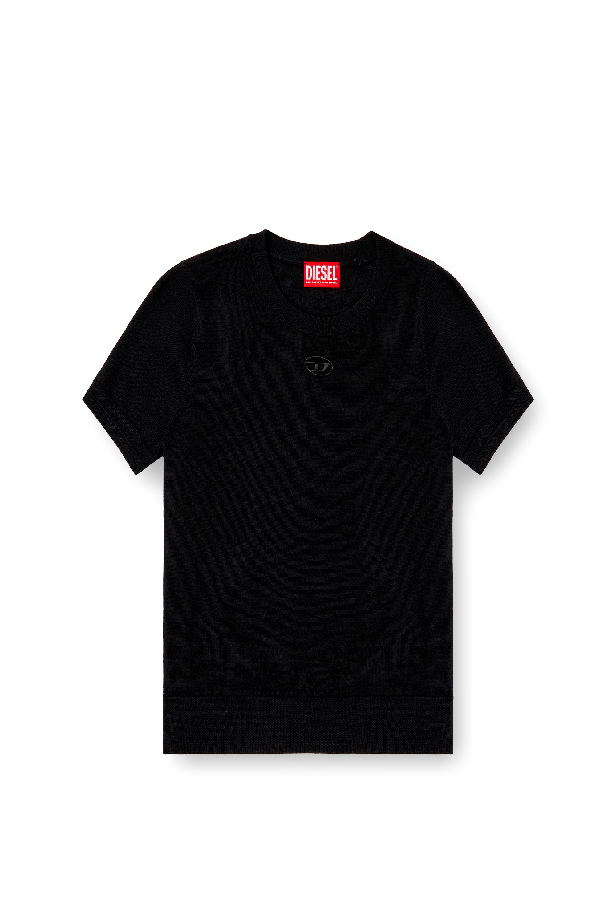 Diesel - M-ALINE, Woman's Short-sleeve jumper in wool in Black - 2