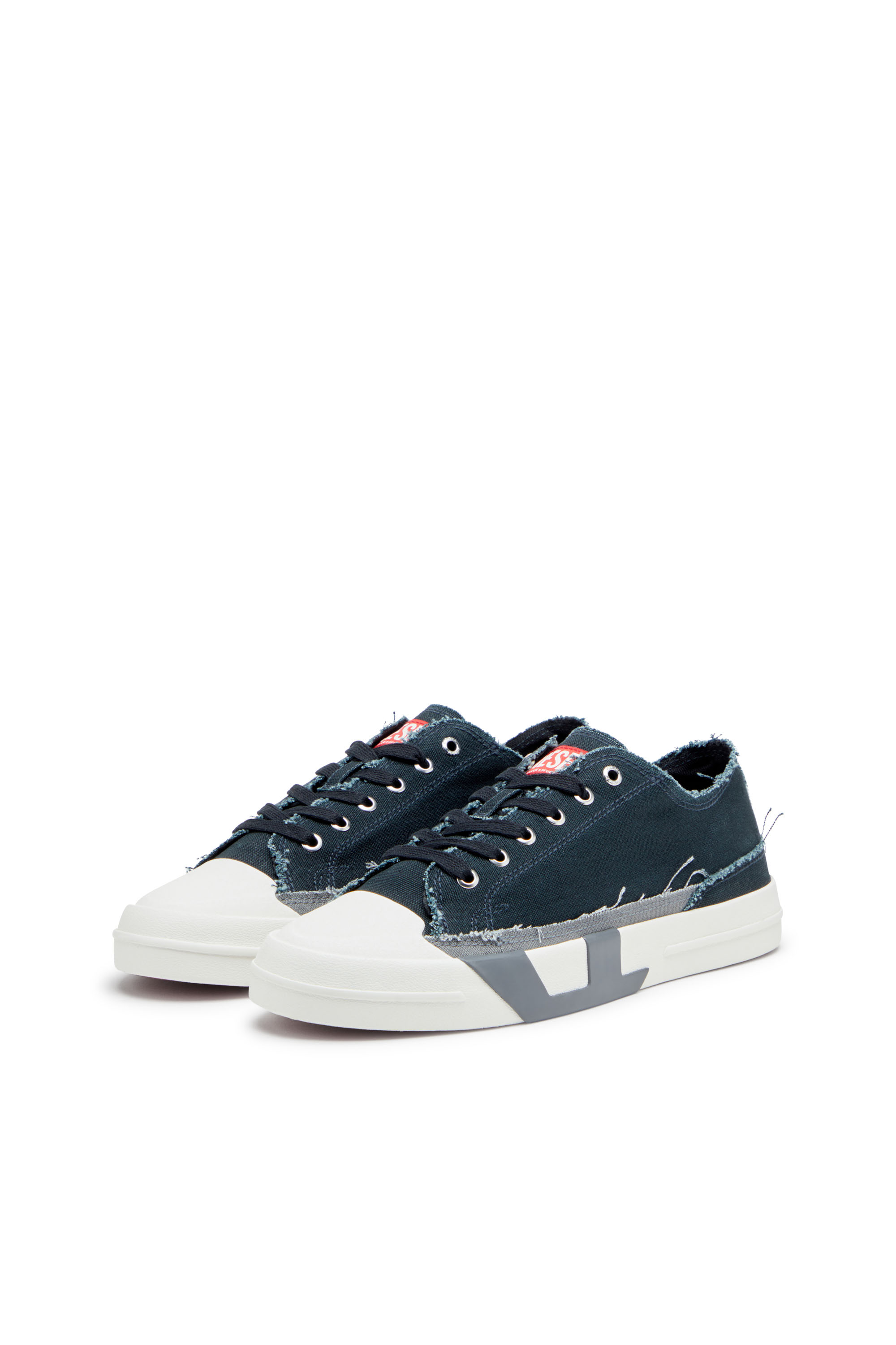S-D-VERSE LOW, Blue/Grey Diesel - S-D-VERSE LOW, Man's S-D-Verse-Sneakers in frayed canvas in Blue/Grey - 8