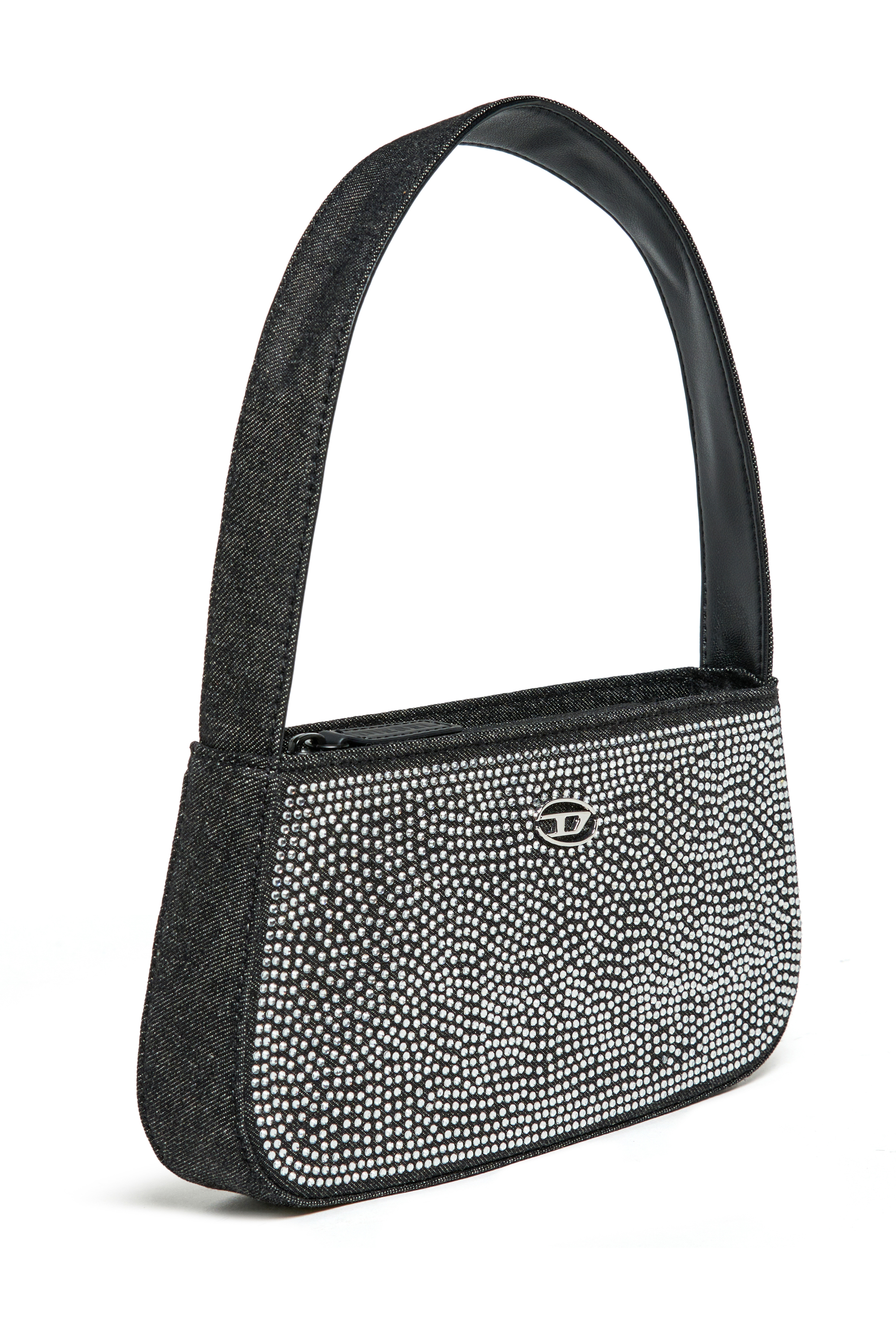 Diesel - WJULIE, Woman's WJulie - Cotton bag with rhinestones in Black - 3