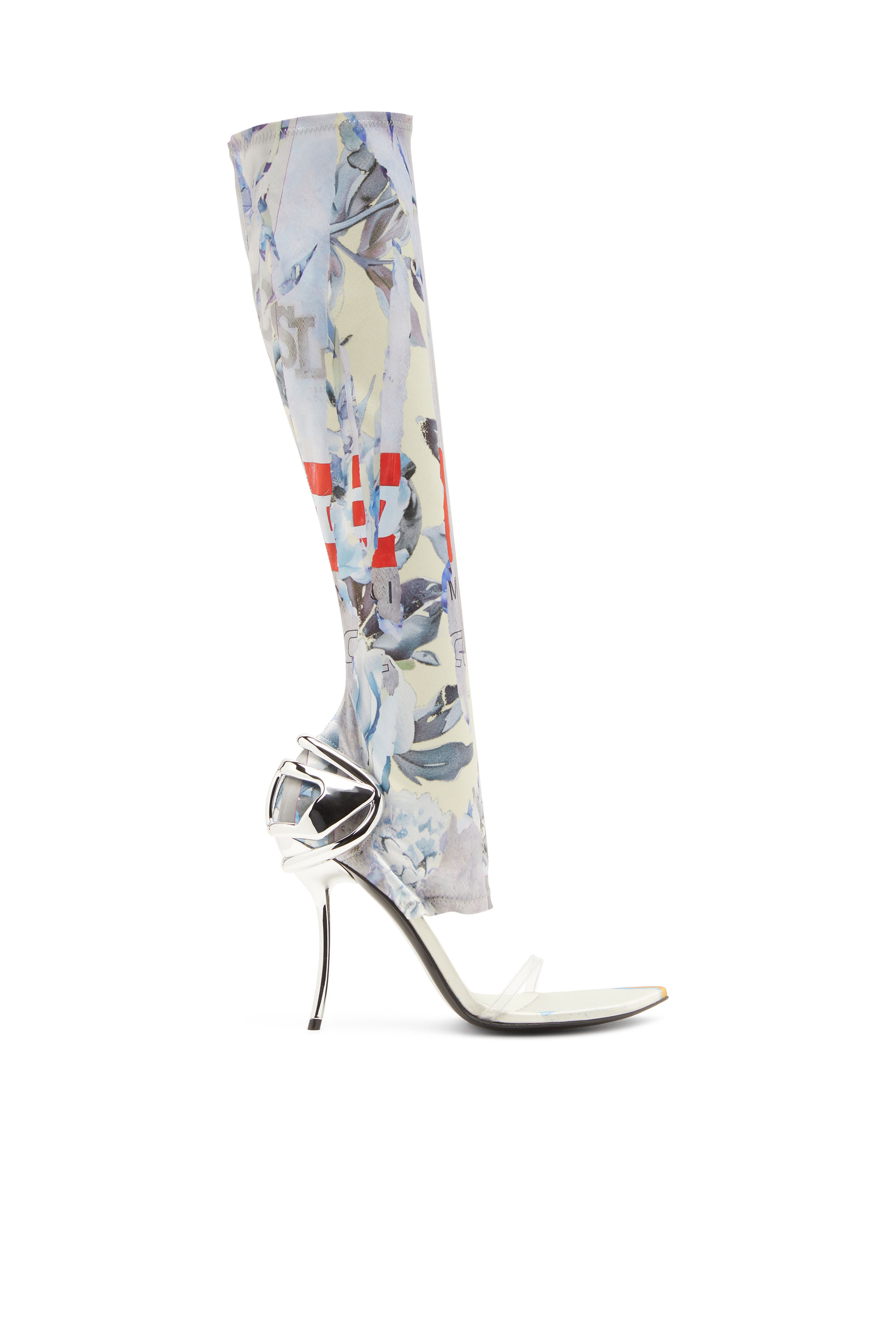 Diesel - D-TEN&HALF SDL KB, Woman's D-Ten&Half-Hybrid sandals with graphic print in White/Blue - 1