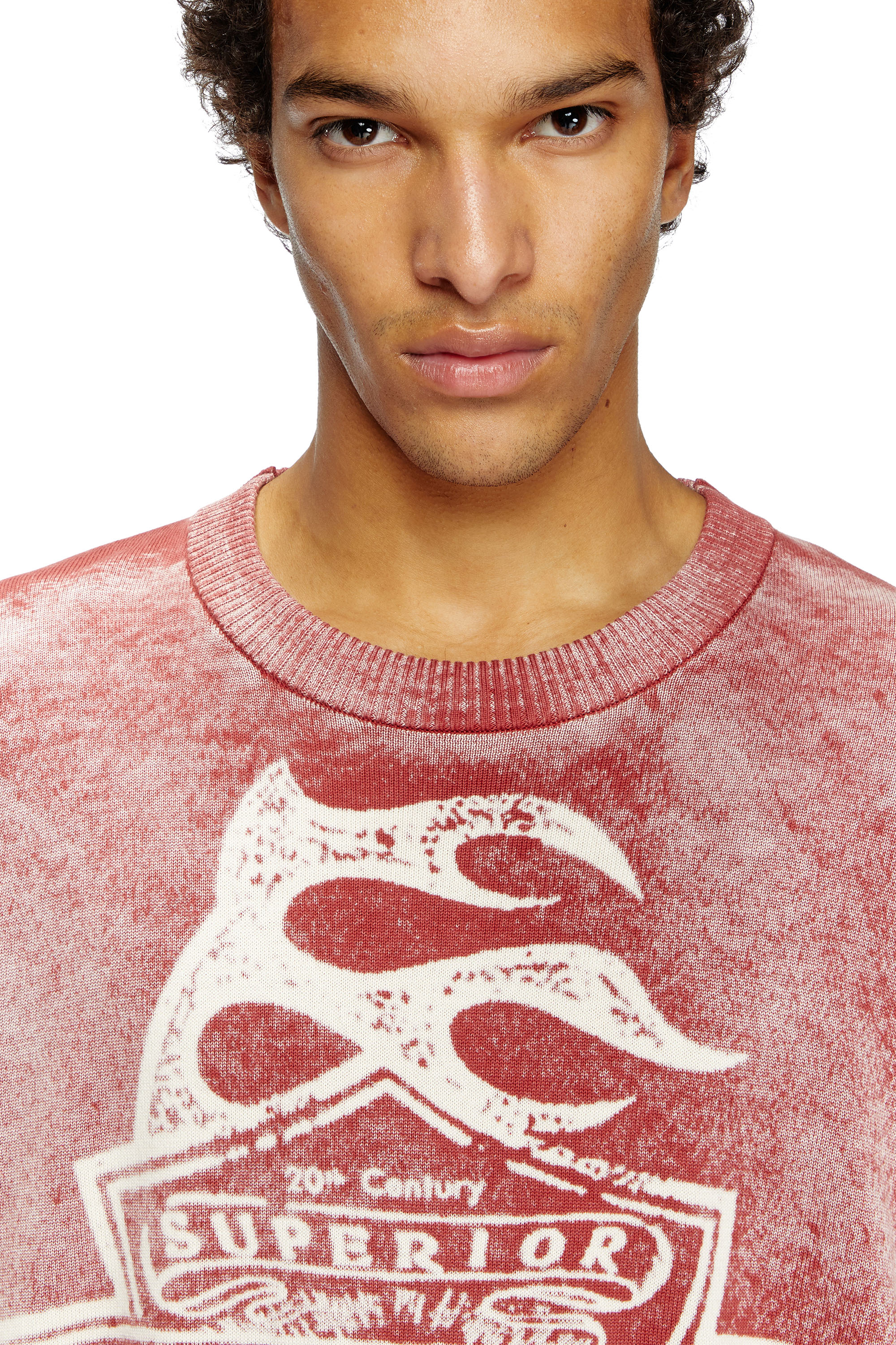 Diesel - K-BELEZ, Man's Reverse-print logo jumper in Red - 4