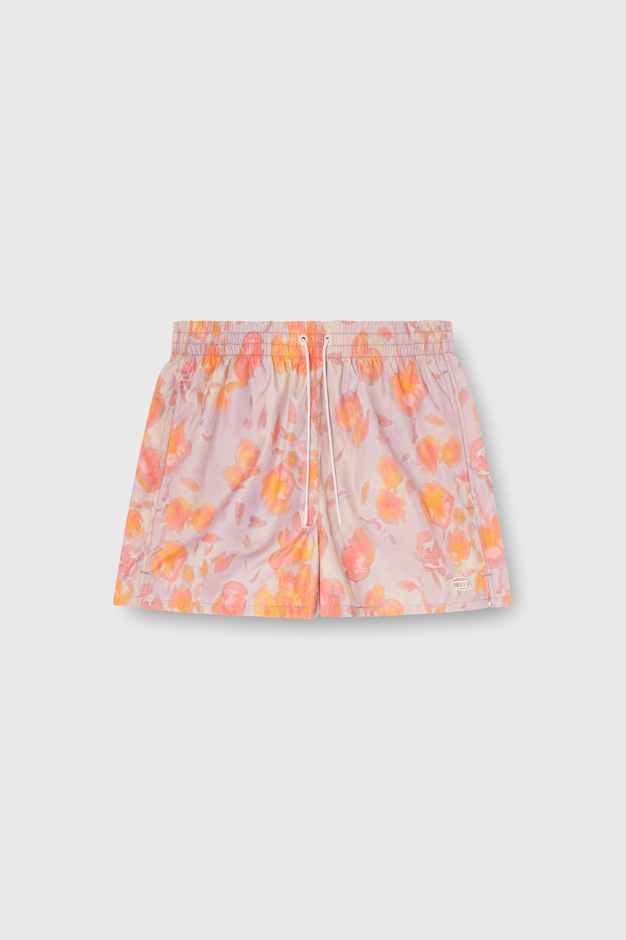 Diesel - OLLY-34-D-CORE, Man's Metallic swim shorts with floral print in Lilac - 2