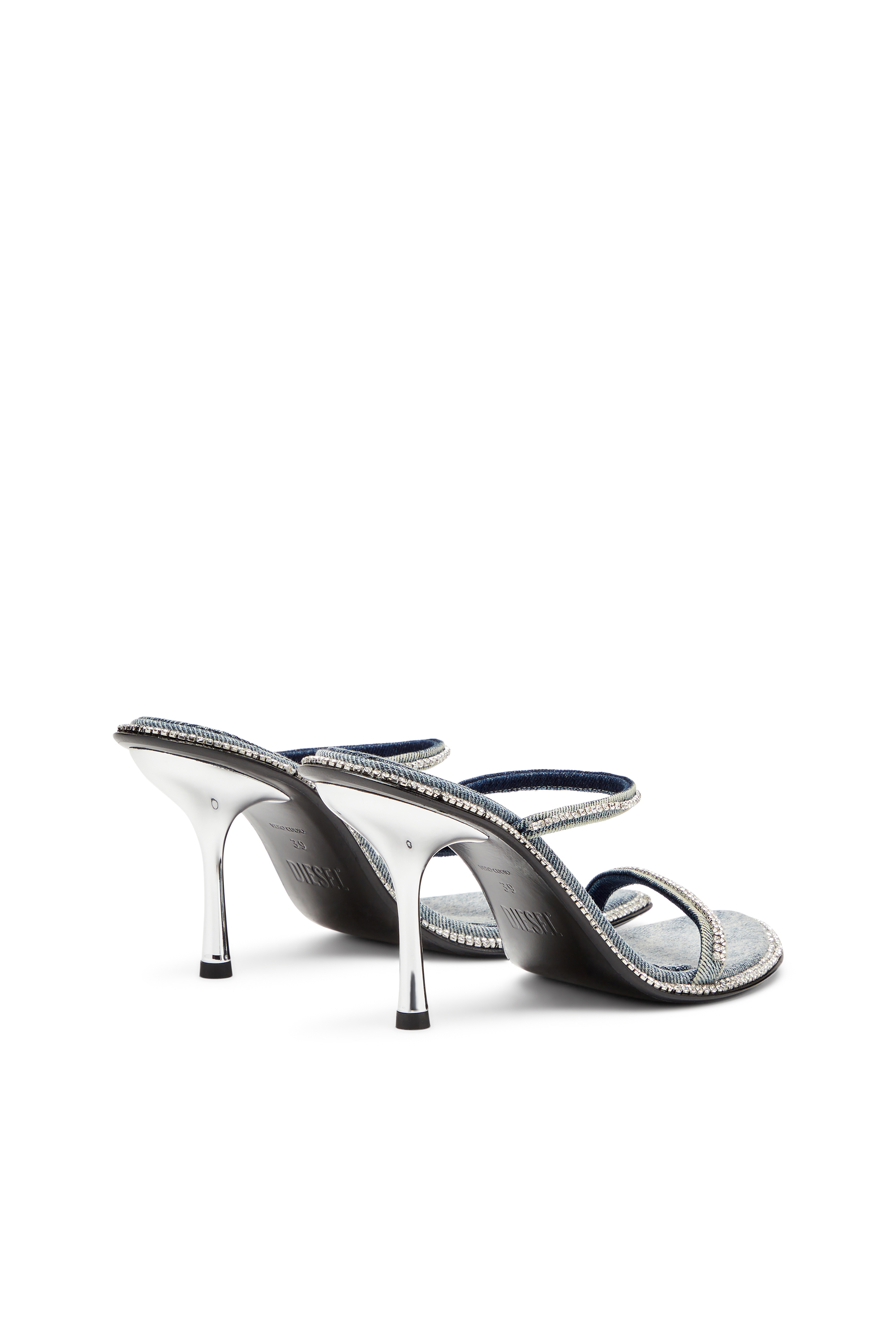 D-HAVANNA SDL, Light Blue Diesel - D-HAVANNA SDL, Woman's D-Havanna-Heeled mules in crystal denim in Light Blue - 3