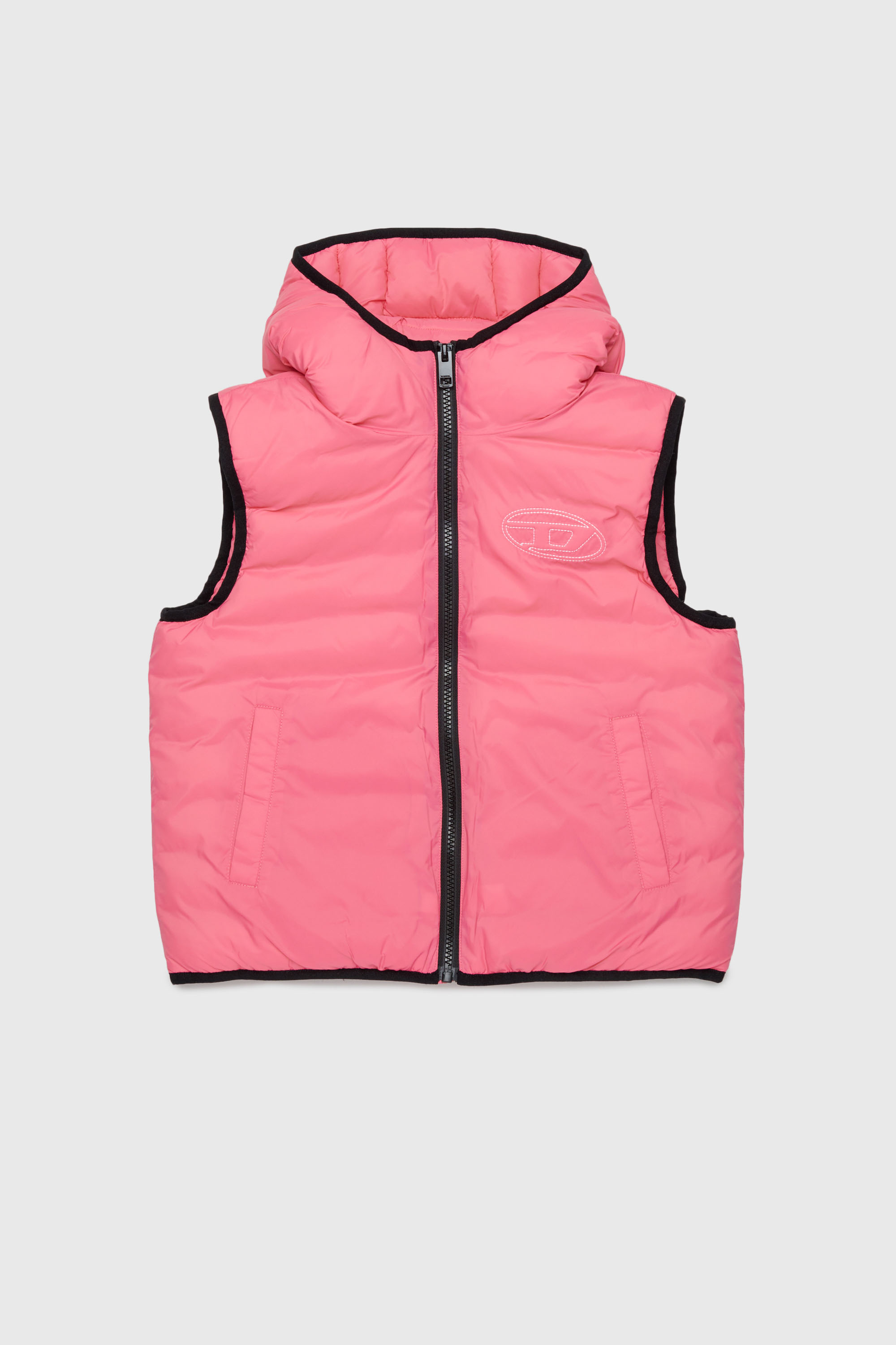Hooded vest in padded nylon