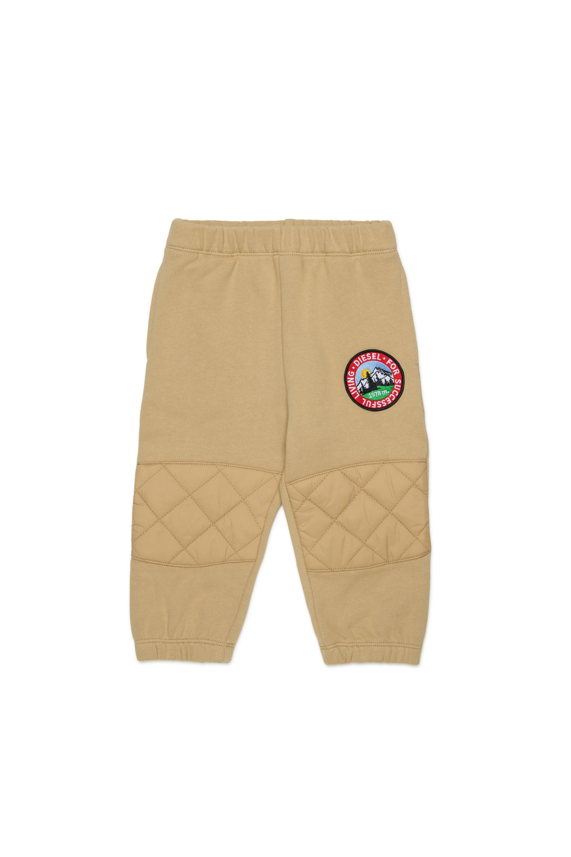 Diesel - PMONTB, Unisex's Sweatpants with quilted knee panels in Brown - 1