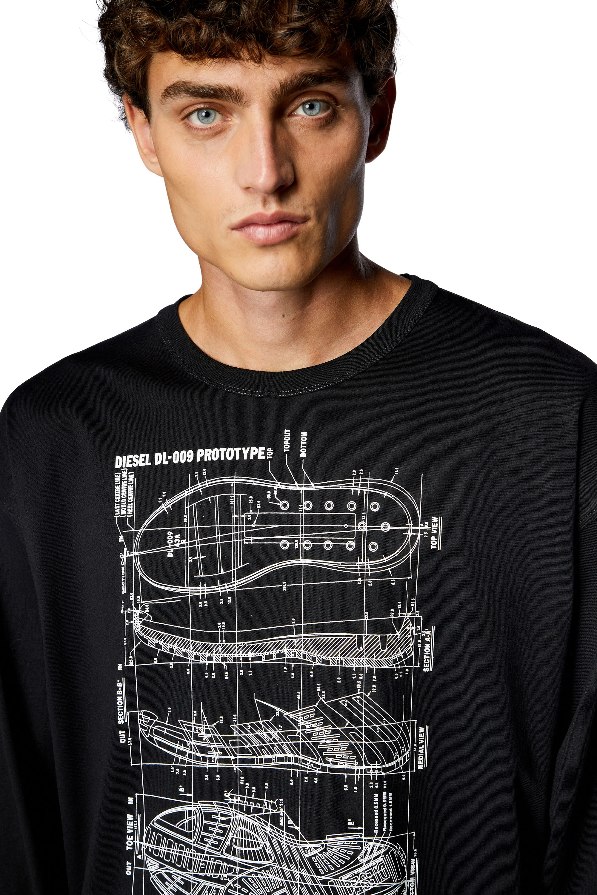 Diesel - T-BOXT-LS-N5, Man's Long-sleeve T-shirt with Prototype print in Black - 5
