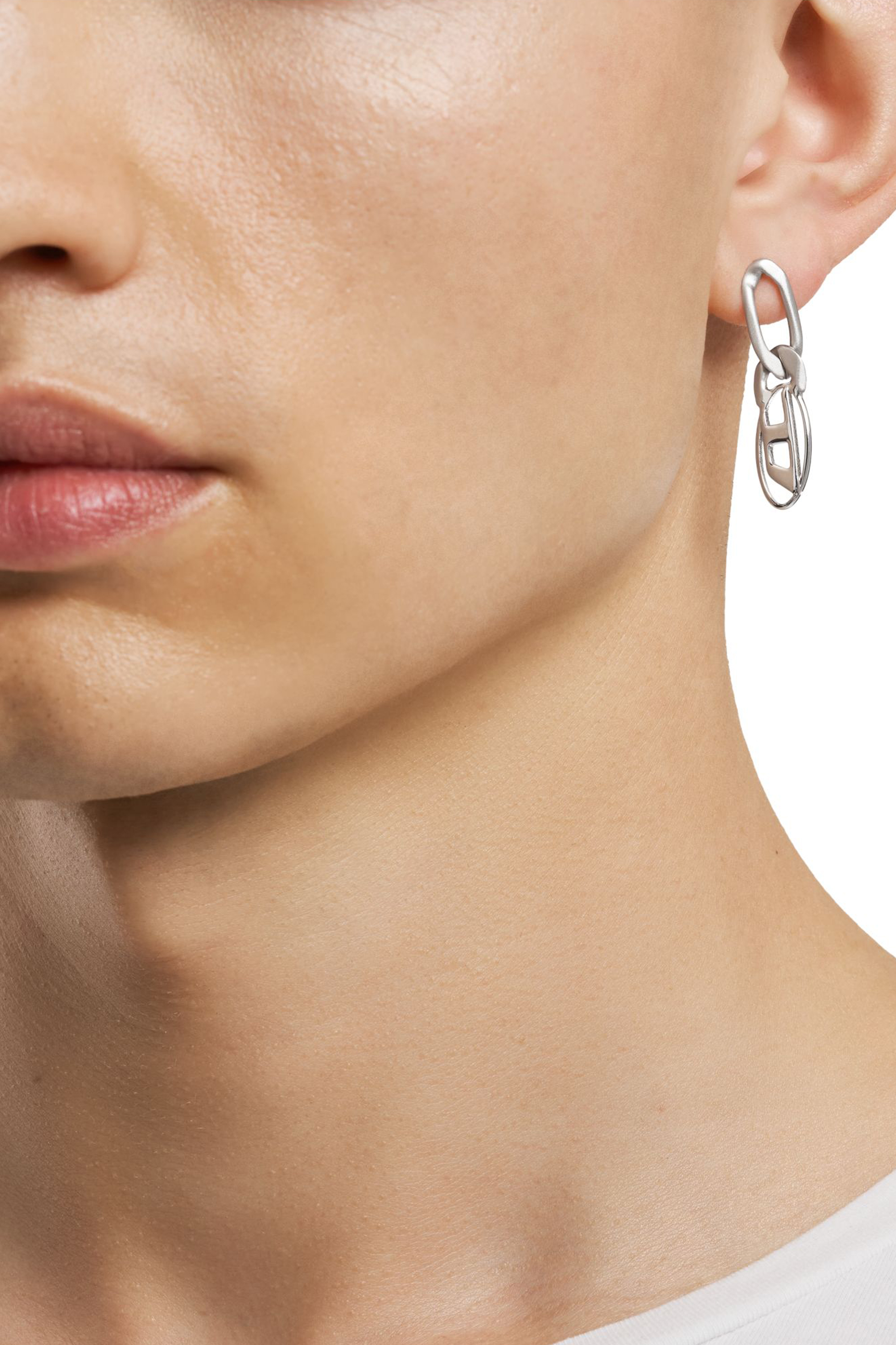 Diesel - DX1598040, Unisex's Stainless Steel and Brass Drop Earring in Silver - 3