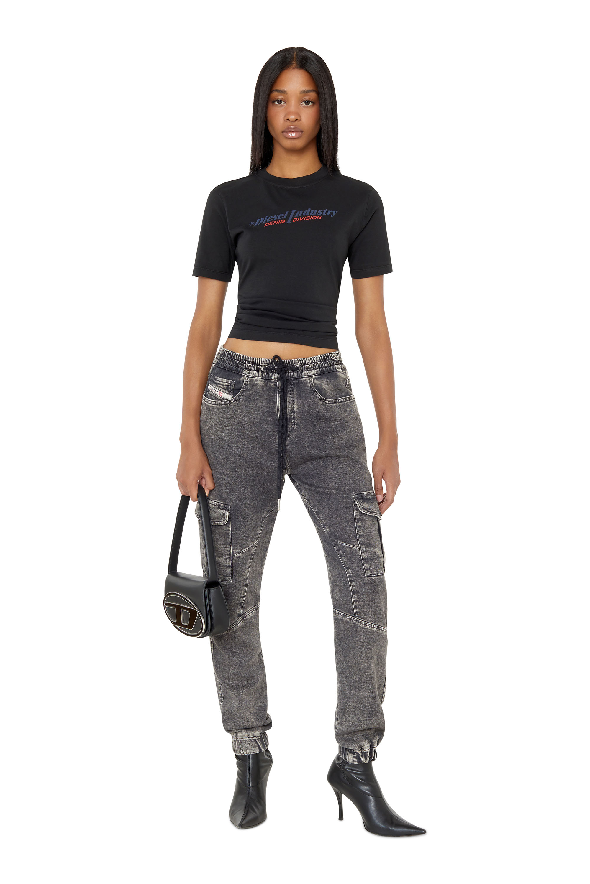 Diesel - D-Ursy Track Denim 069ZF Slim, Black/Dark grey - Image 5