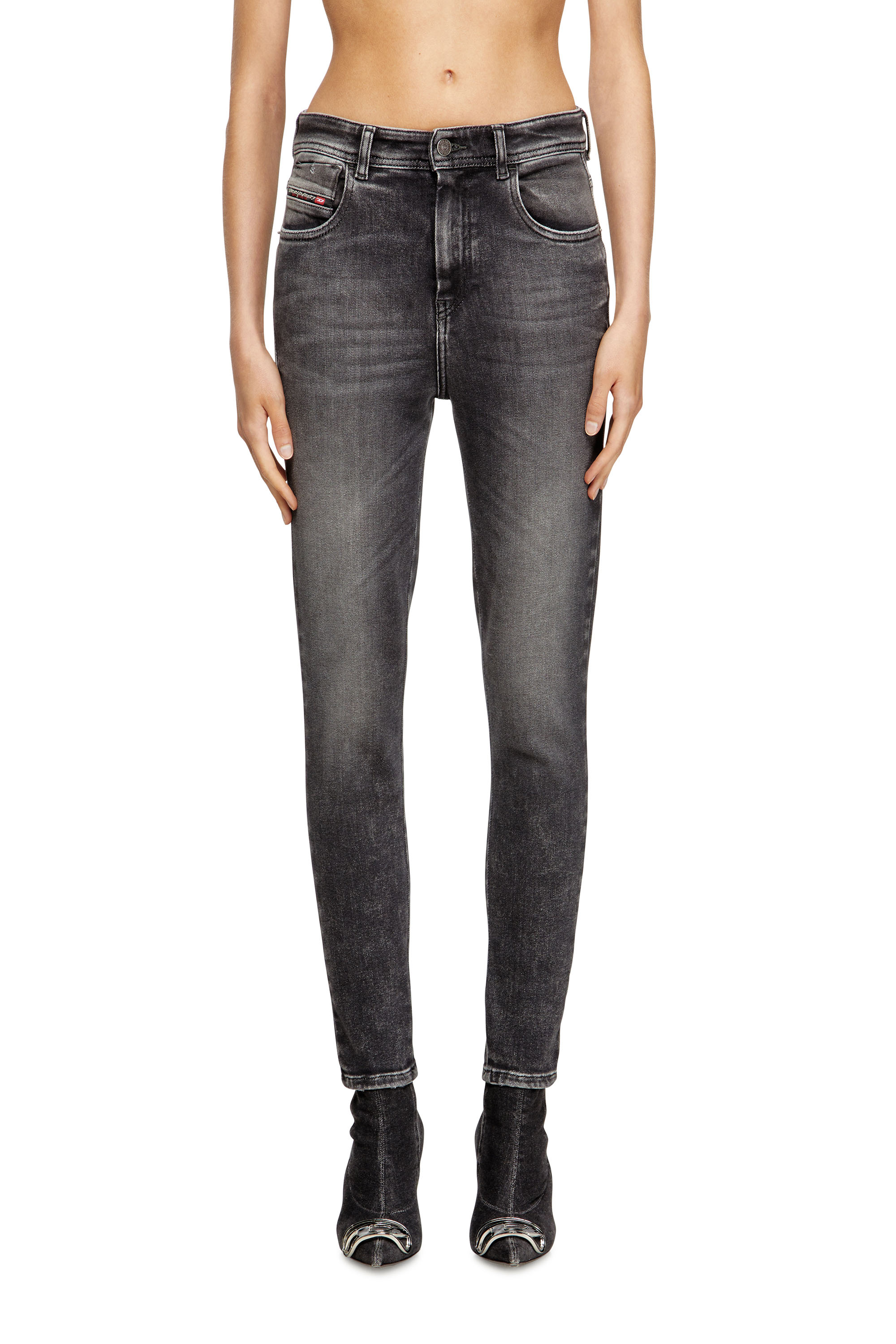 Diesel - Woman's Skinny Jeans 1984 Slandy-High 09L93, Black/Dark grey - 3