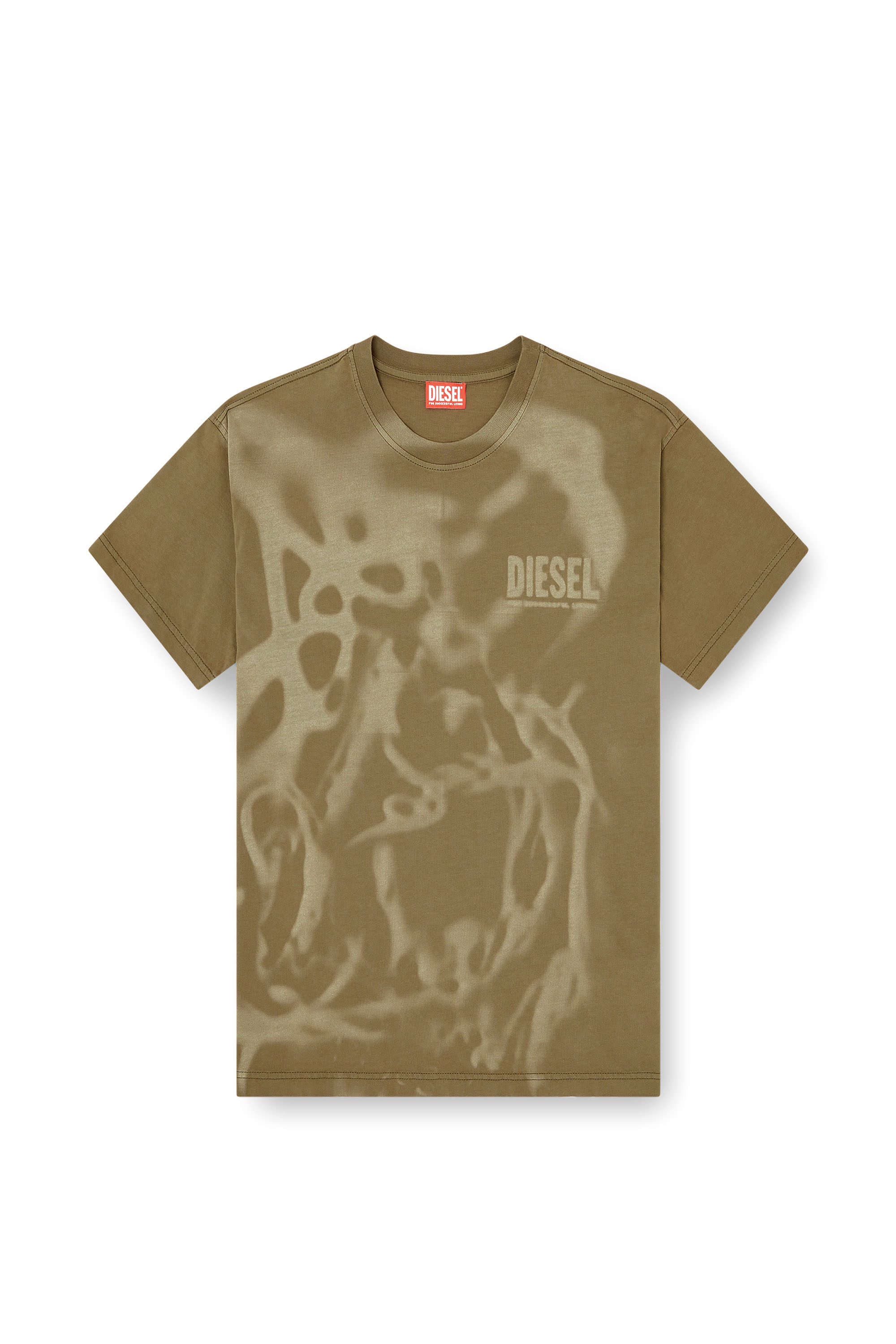 Diesel - T-NORM-V7, Man's Cotton T-shirt with laser print in Beige - 3