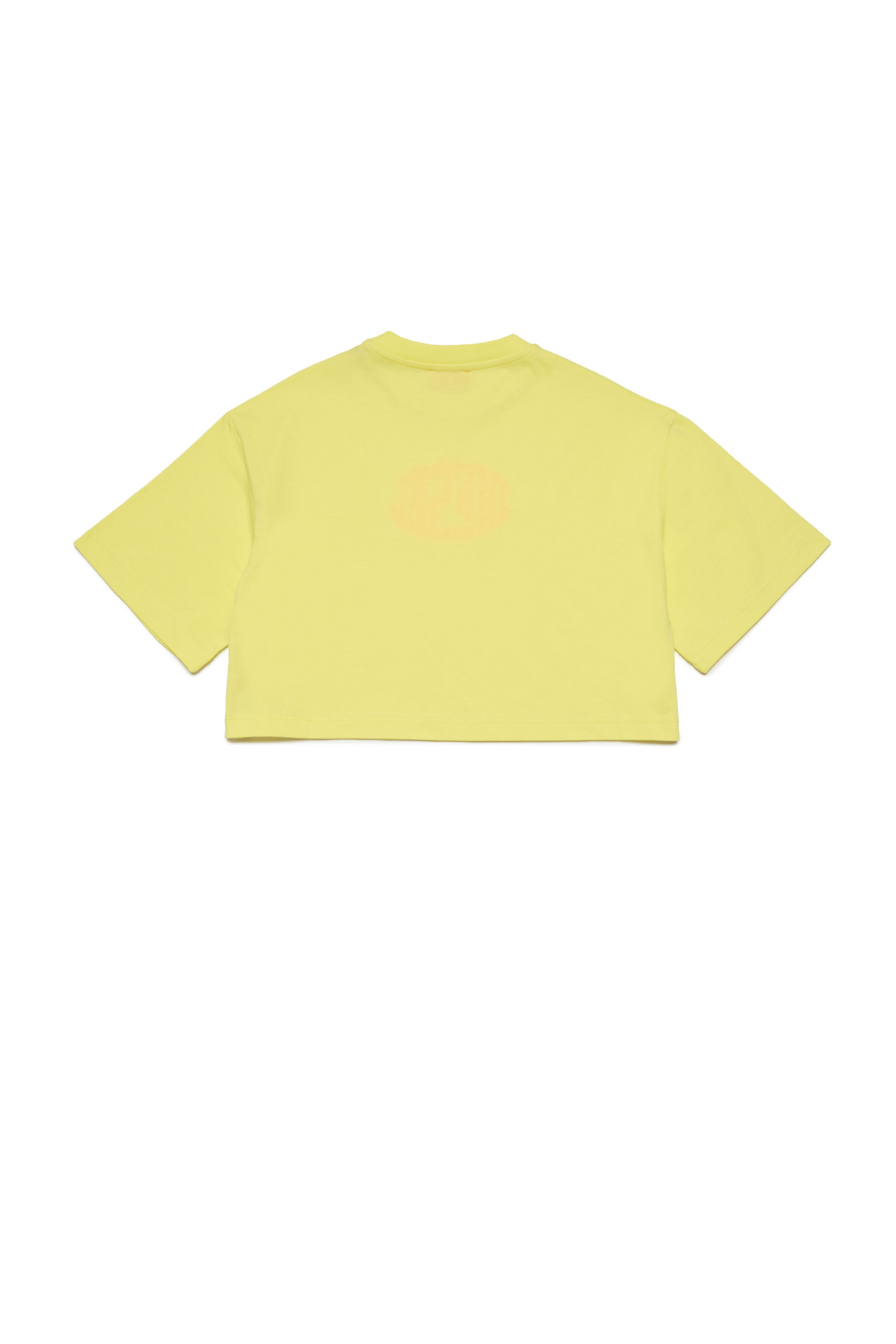 Diesel - TARKI, Woman Cropped T-shirt with puffy logo in Yellow - Image 2