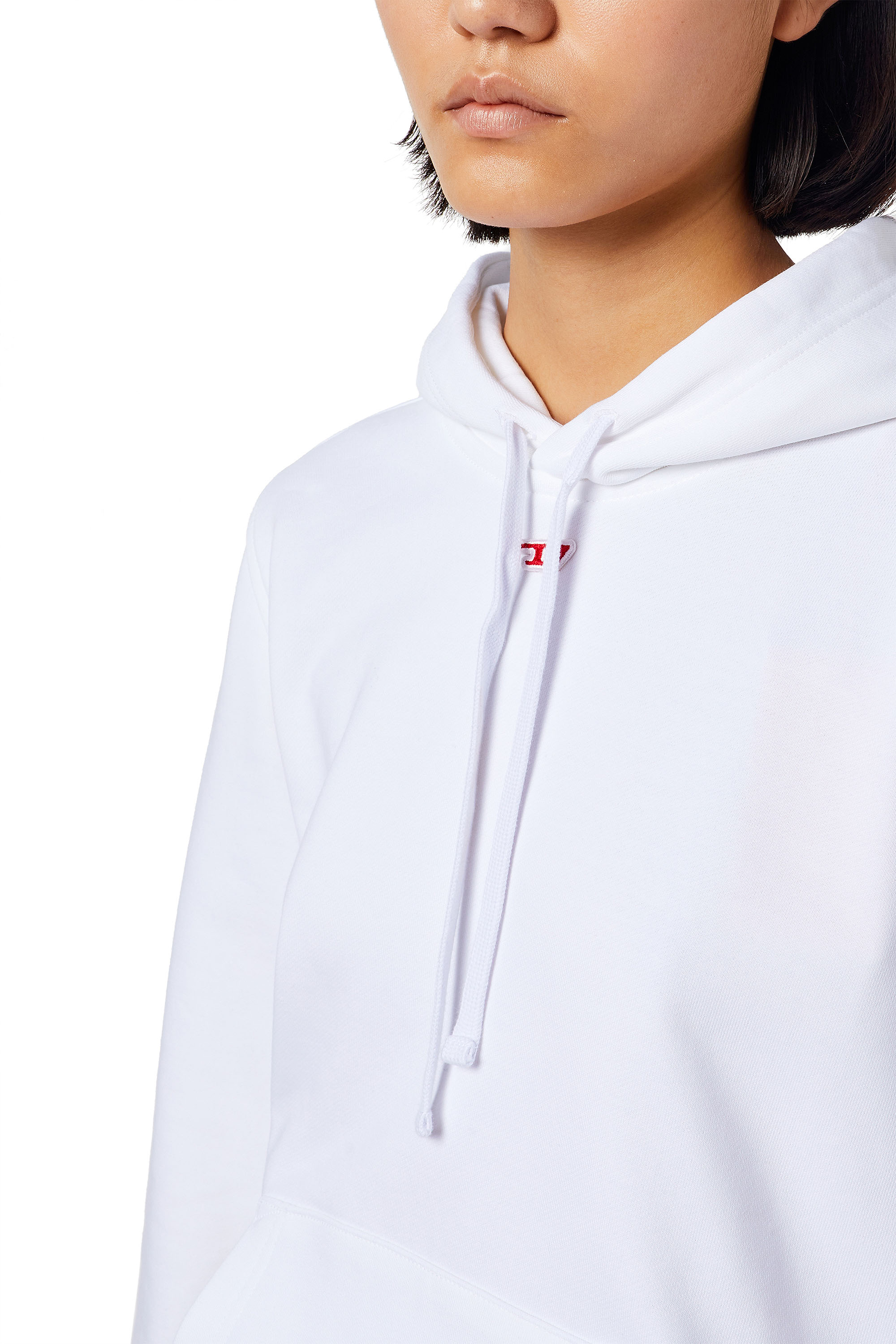 Diesel - S-GINN-HOOD-D, Woman Hoodie with embroidered D patch in White - Image 5