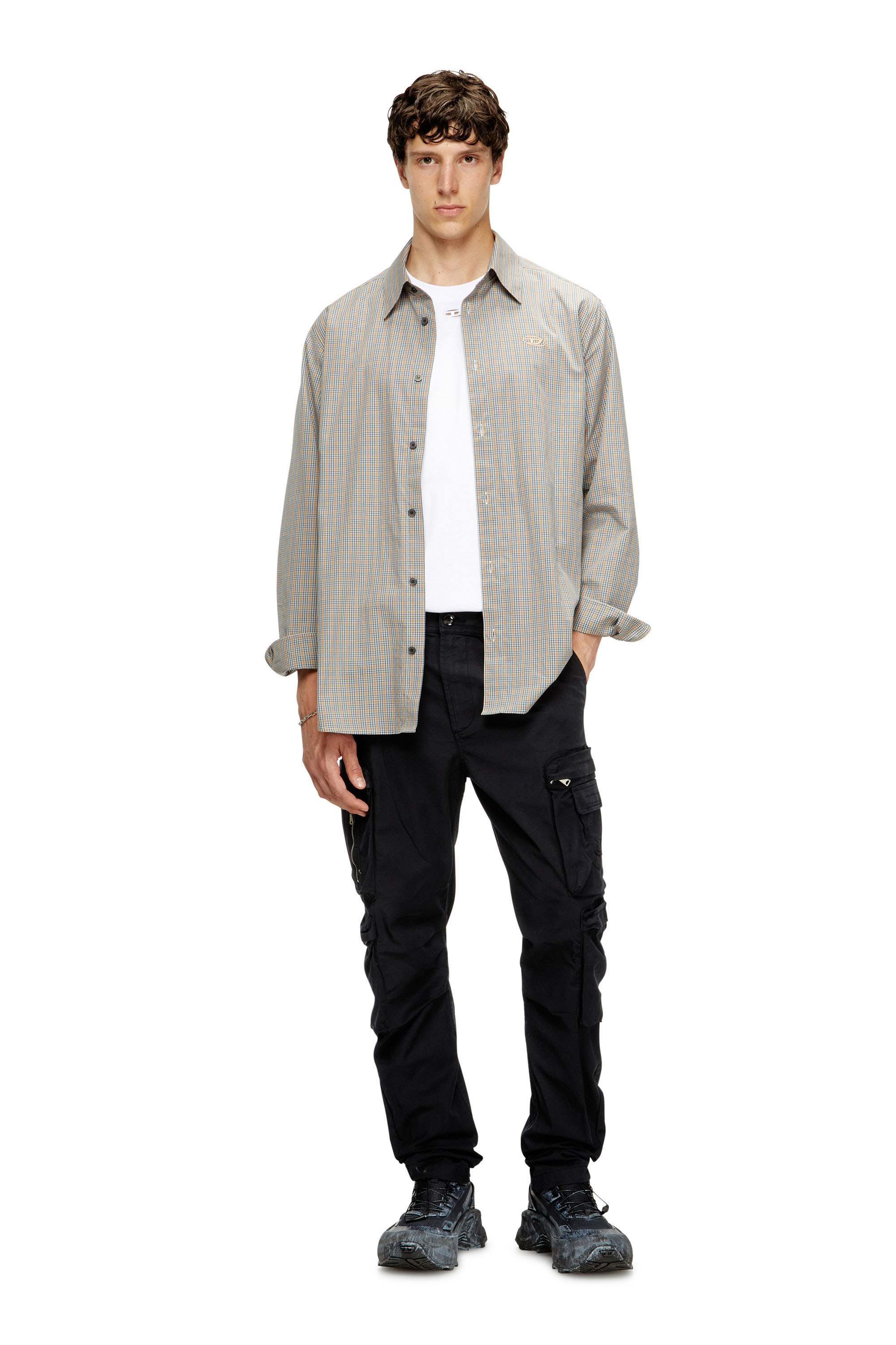 Diesel - P-ARLEM, Man's Cargo pants with zip pocket in Black - 1