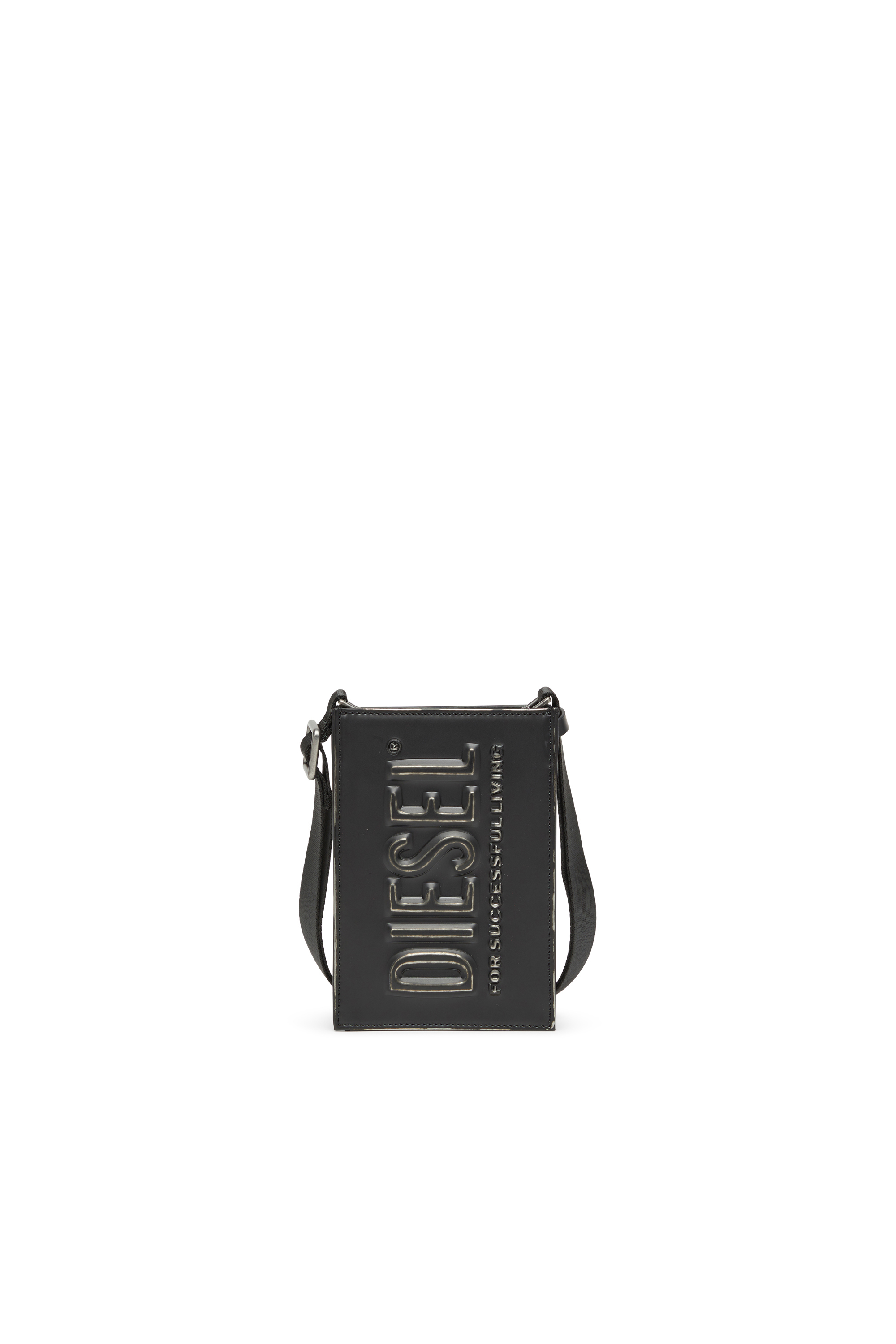 Diesel - DSL 3D MINI CROSSBODY X, Unisex's Dsl 3D - Bag with embossed logo in Black - 1