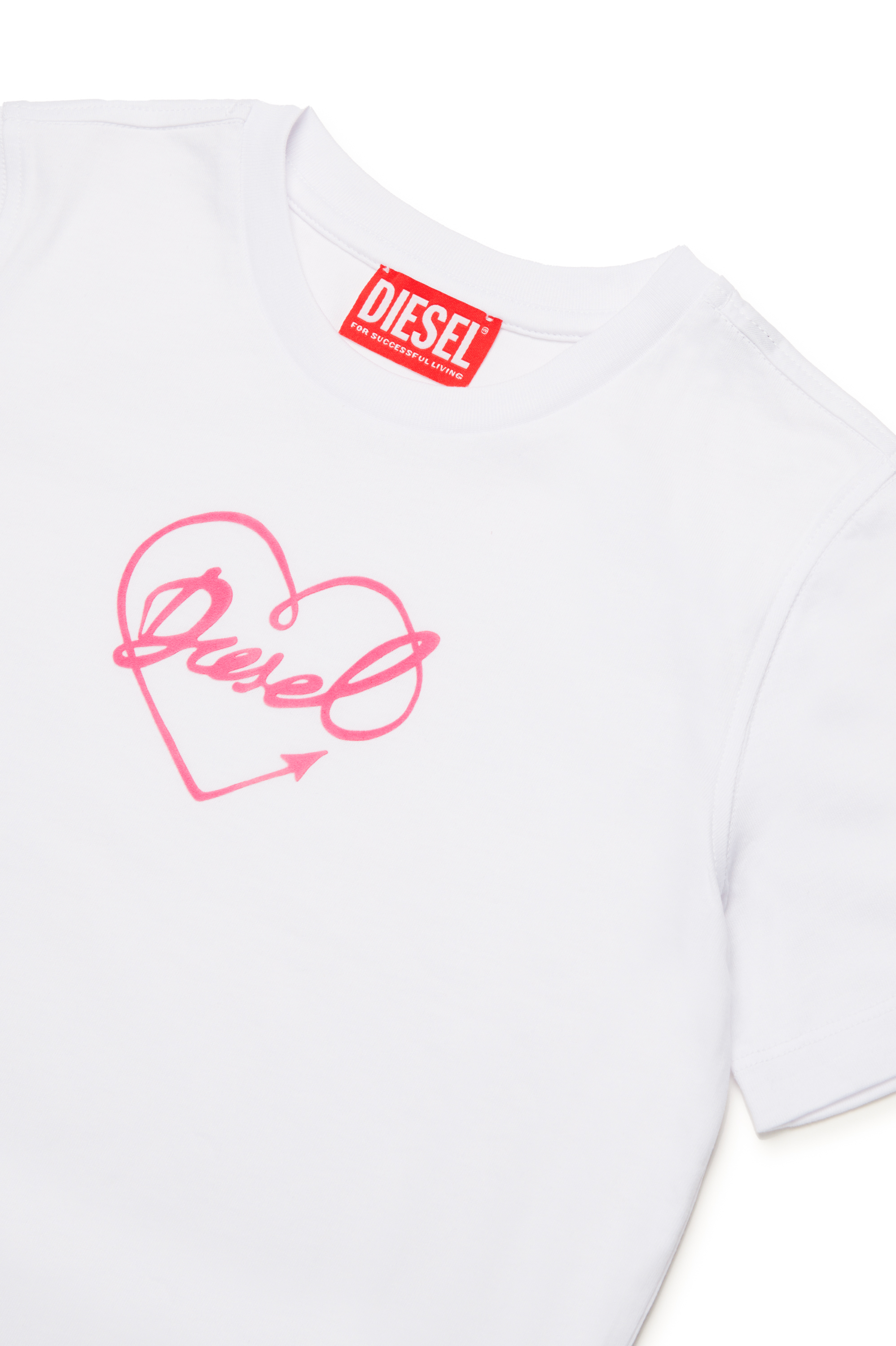 Diesel - TREGL4, Woman's T-shirt with flocked logo heart in White - 3