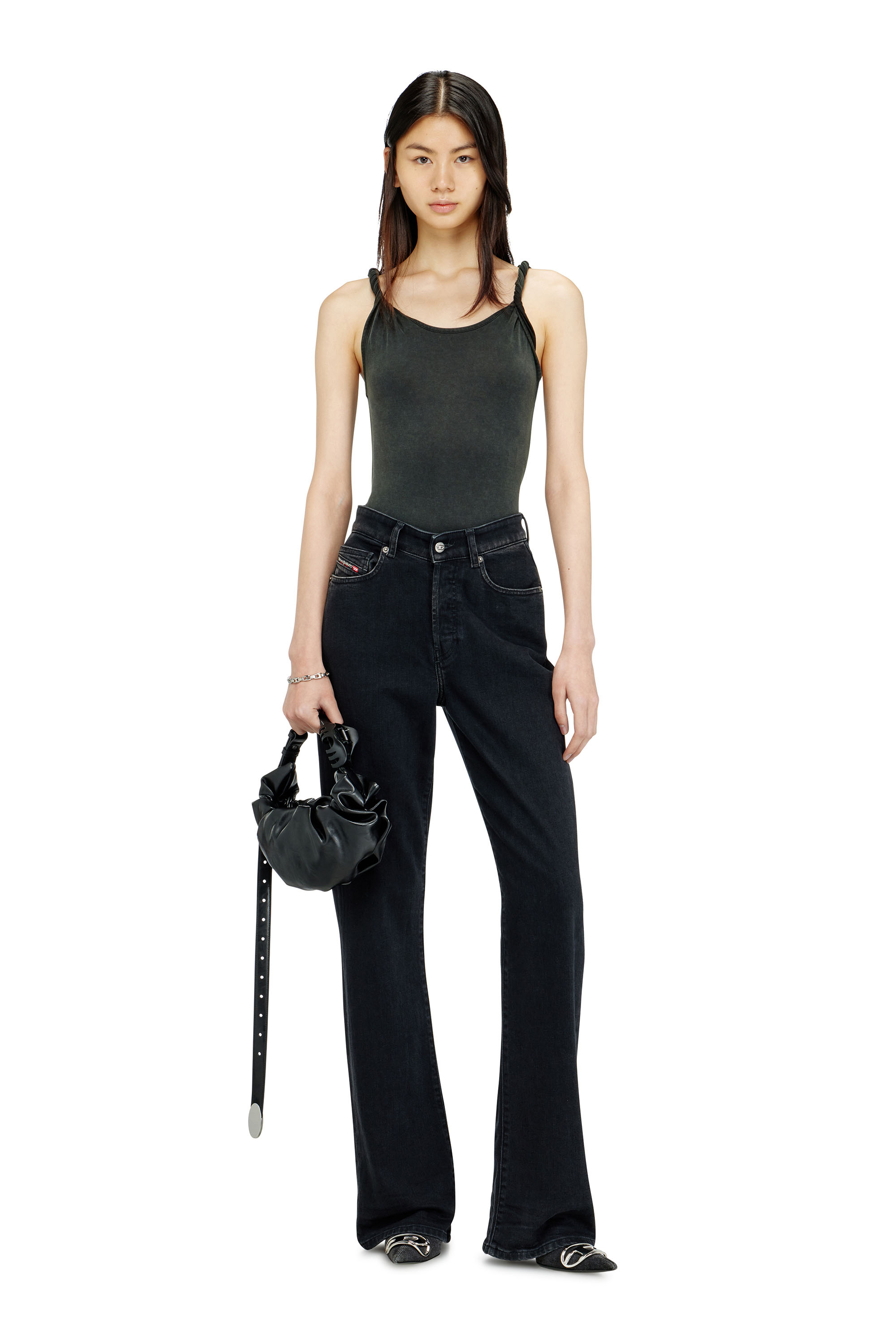 Diesel - T-TWY-S1, Woman's Tank top with twisted straps in Grey - 2