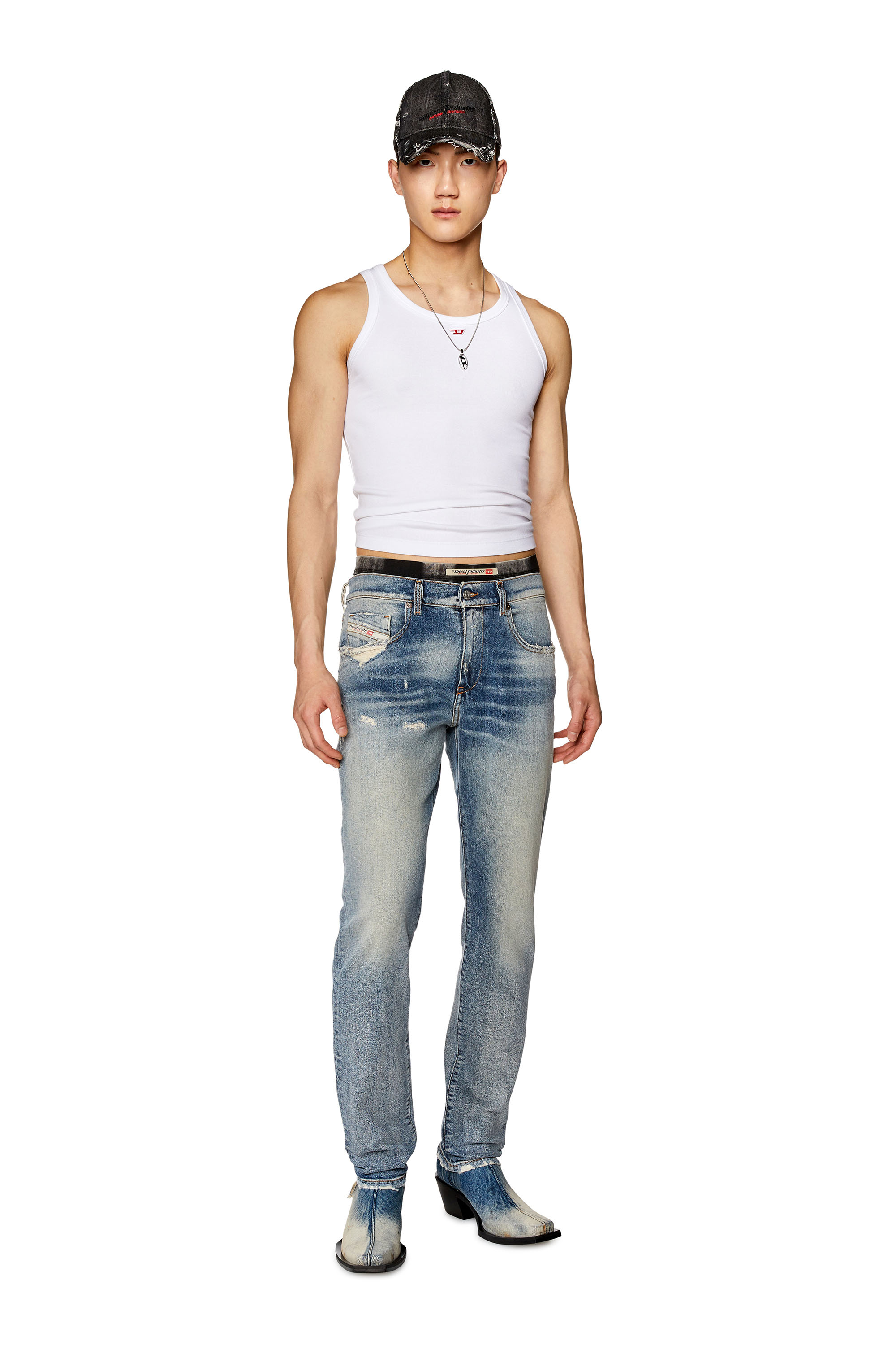 Diesel - 2019 D-Strukt 007Q3 Slim Jeans, Light Blue - Image 2