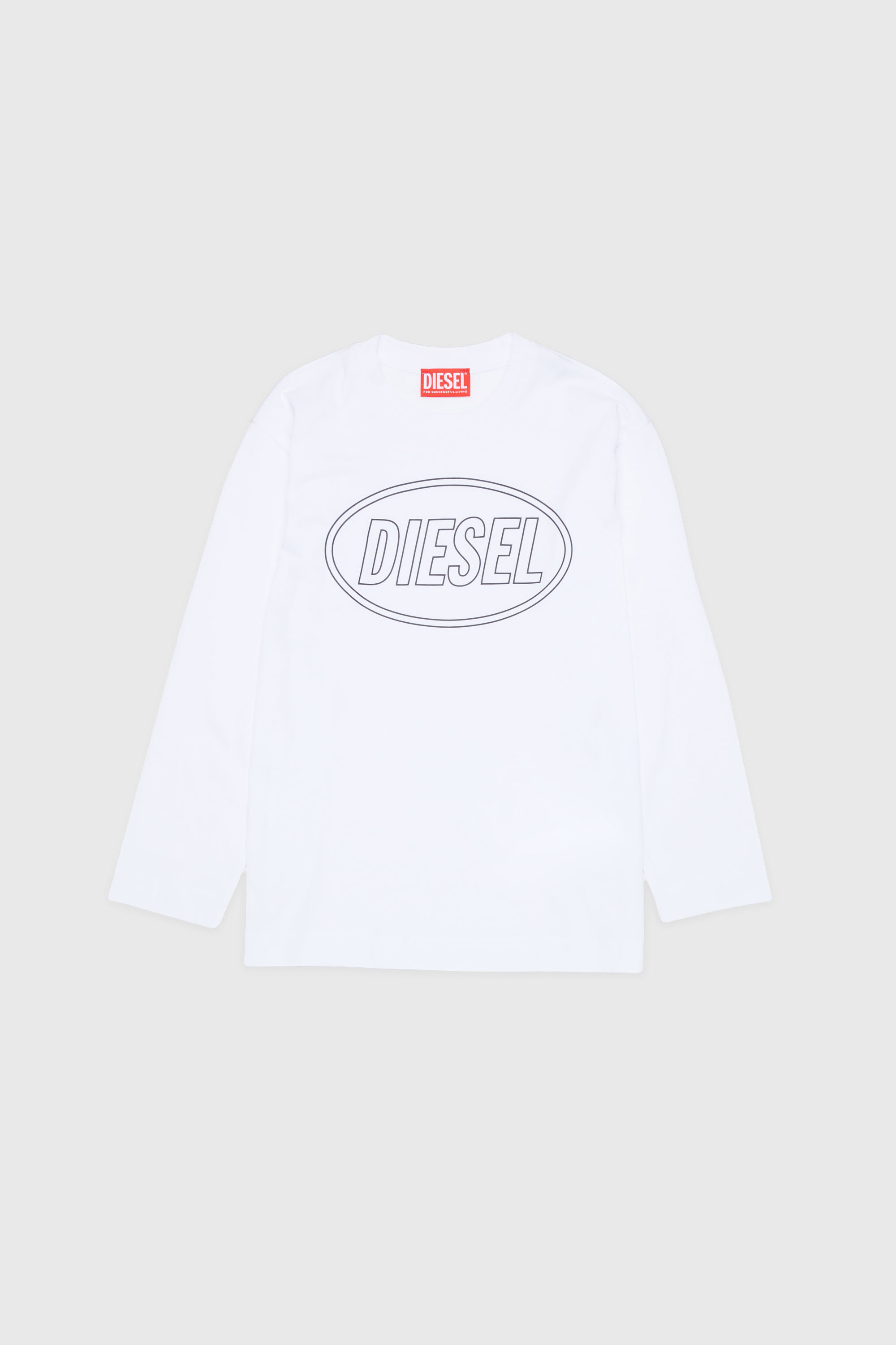 Diesel - TCIRCLELS OVER, Man's Long-sleeve T-shirt with Oval D logo in White - 1